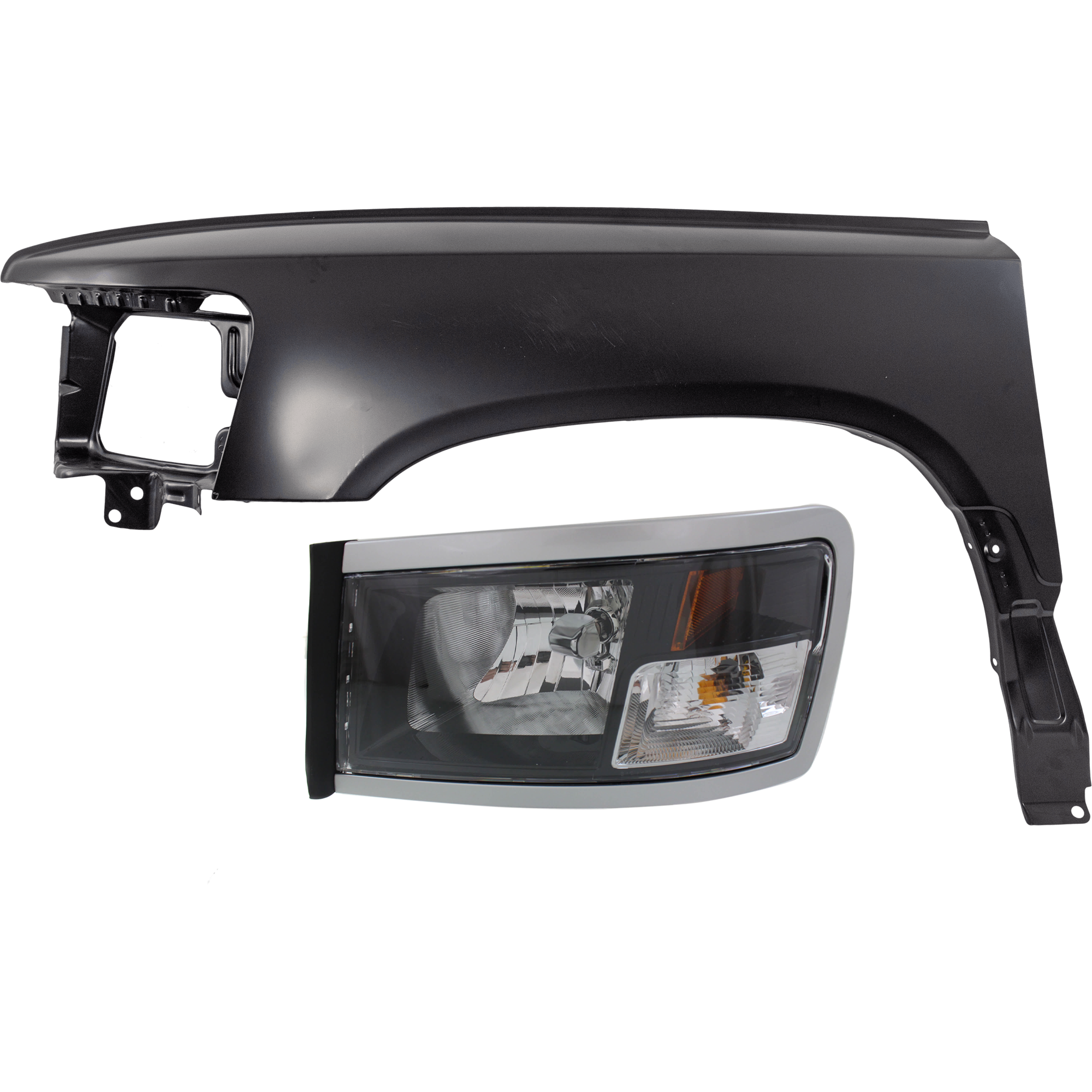 AM DAKOTA 08-11 HEAD LAMP LH 2 pc Kit includes Driver Side Fender CAPA SKU KIT 013026-101 Partslink CH1240268C CH2518127C OEM 1EK59WS2AF 1EK59WS2AE 55112181