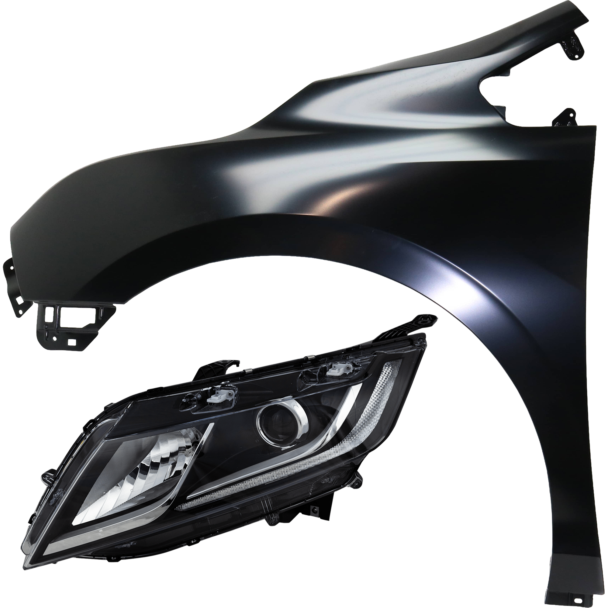 AM ODYSSEY 18-22 HEAD LAMP LH 2 pc Kit includes Driver Side Fender SKU KIT 013026-150 Partslink HO1240194 HO2502185C OEM 33150THRA01-60261THR305ZZ