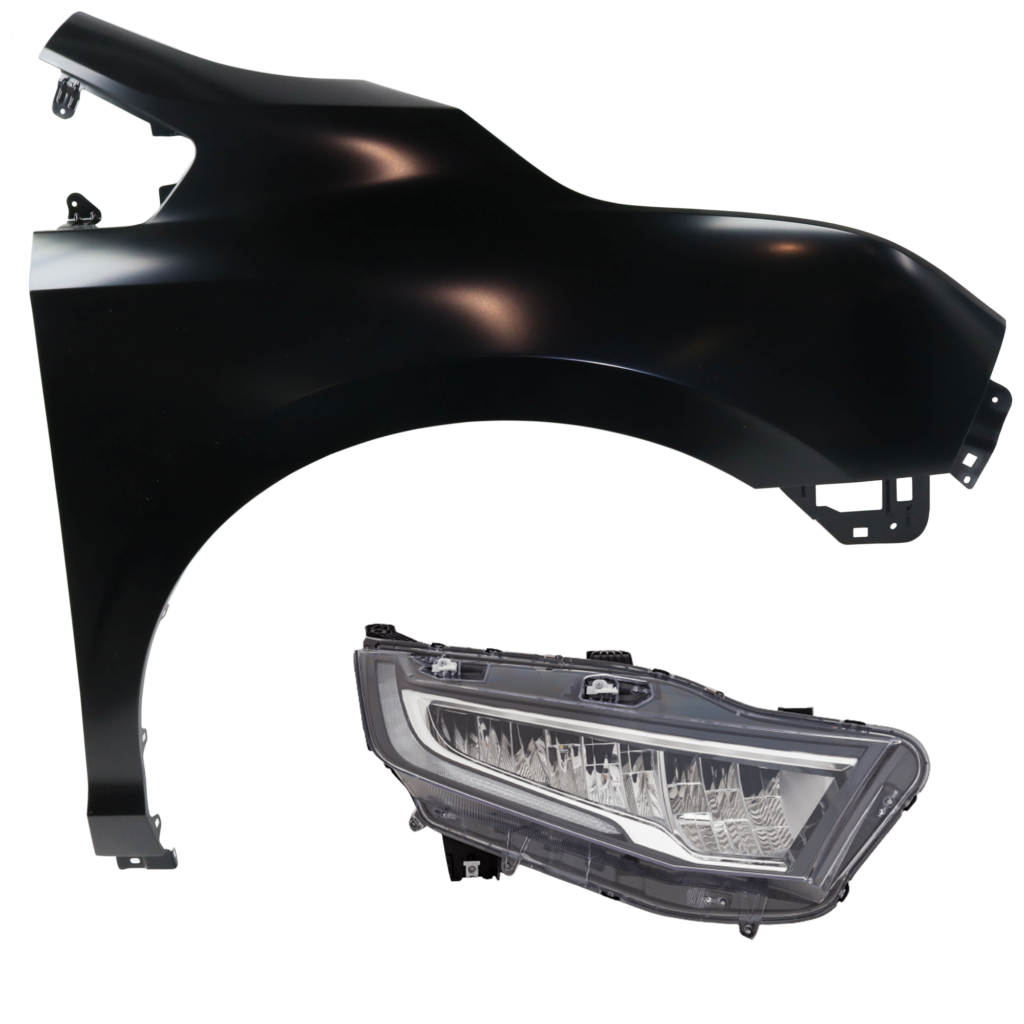 AM ODYSSEY 21-24 HEAD LAMP RH 2 pc Kit includes Passenger Side Fender SKU KIT 013026-154 Partslink HO1241194 HO2503203C OEM 33100THRA31-60211THR305ZZ