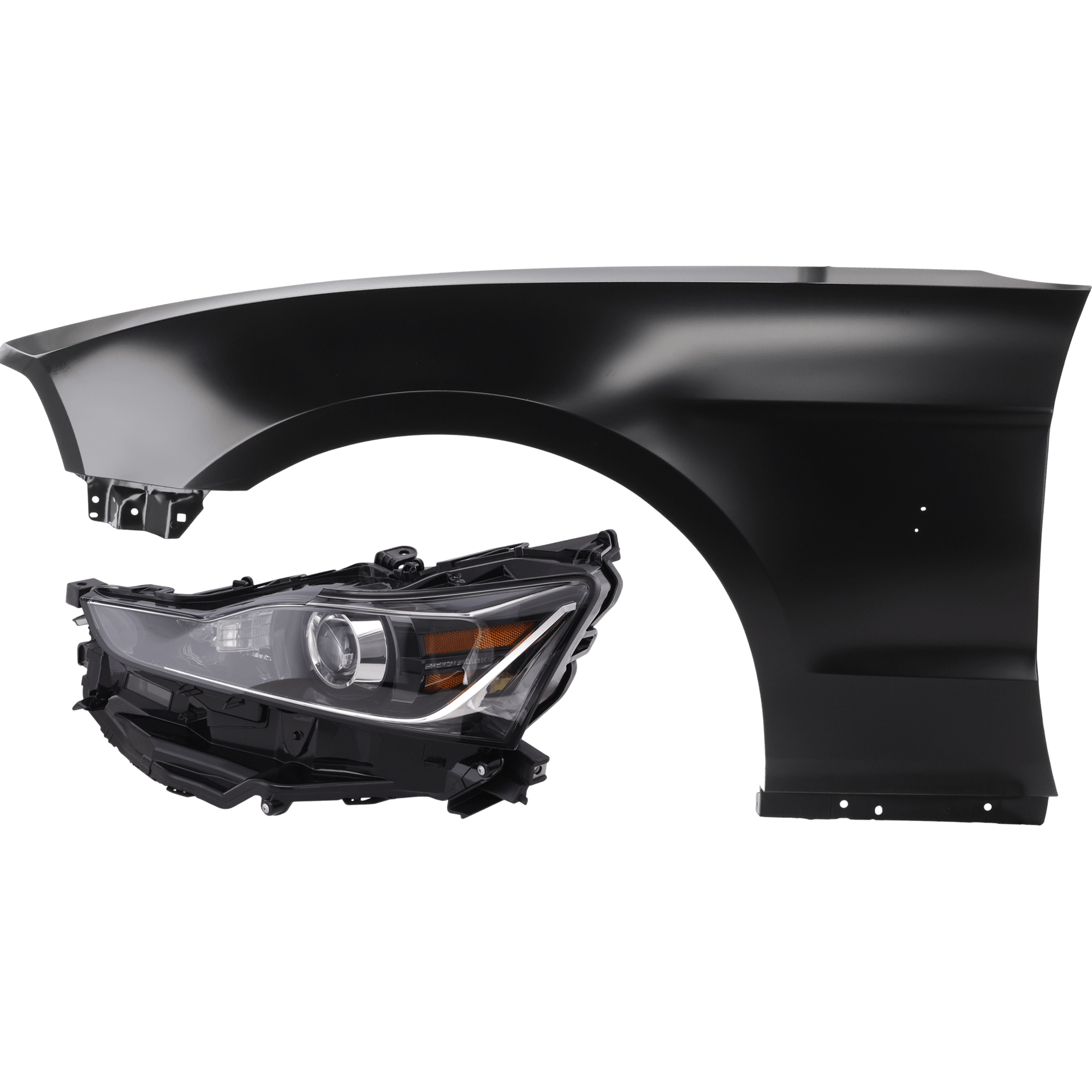 AM IS200T 17-17 IS300 IS350-17-20 HEAD LAMP LH 2 pc Kit includes Driver Side Fender SKU KIT 013026-197 Partslink LX1240130 OEM 8118553810 PFM 5380253160