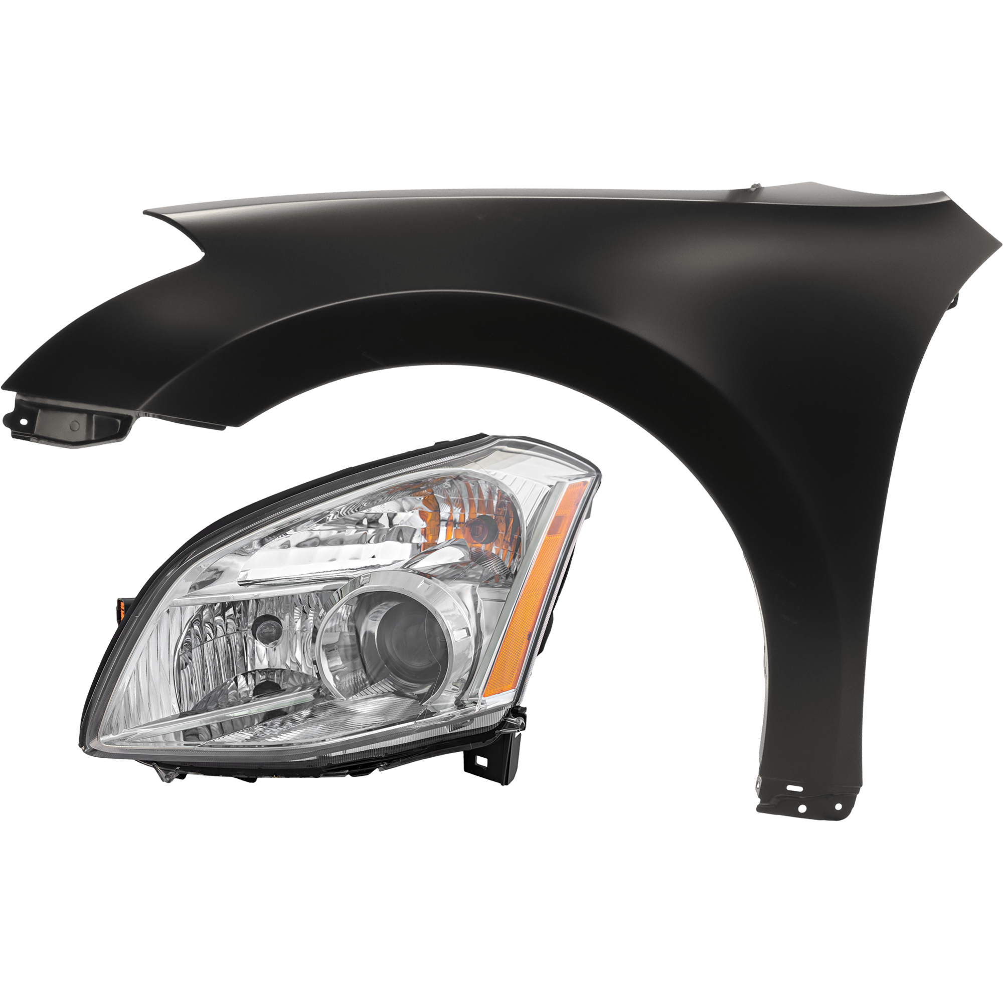 AM MAXIMA 07-08 HEAD LAMP LH 2 pc Kit includes Driver Side Fender SKU KIT 013026-21 Partslink NI2502180 NI1240176 OEM 26060ZK40A 631137Y030