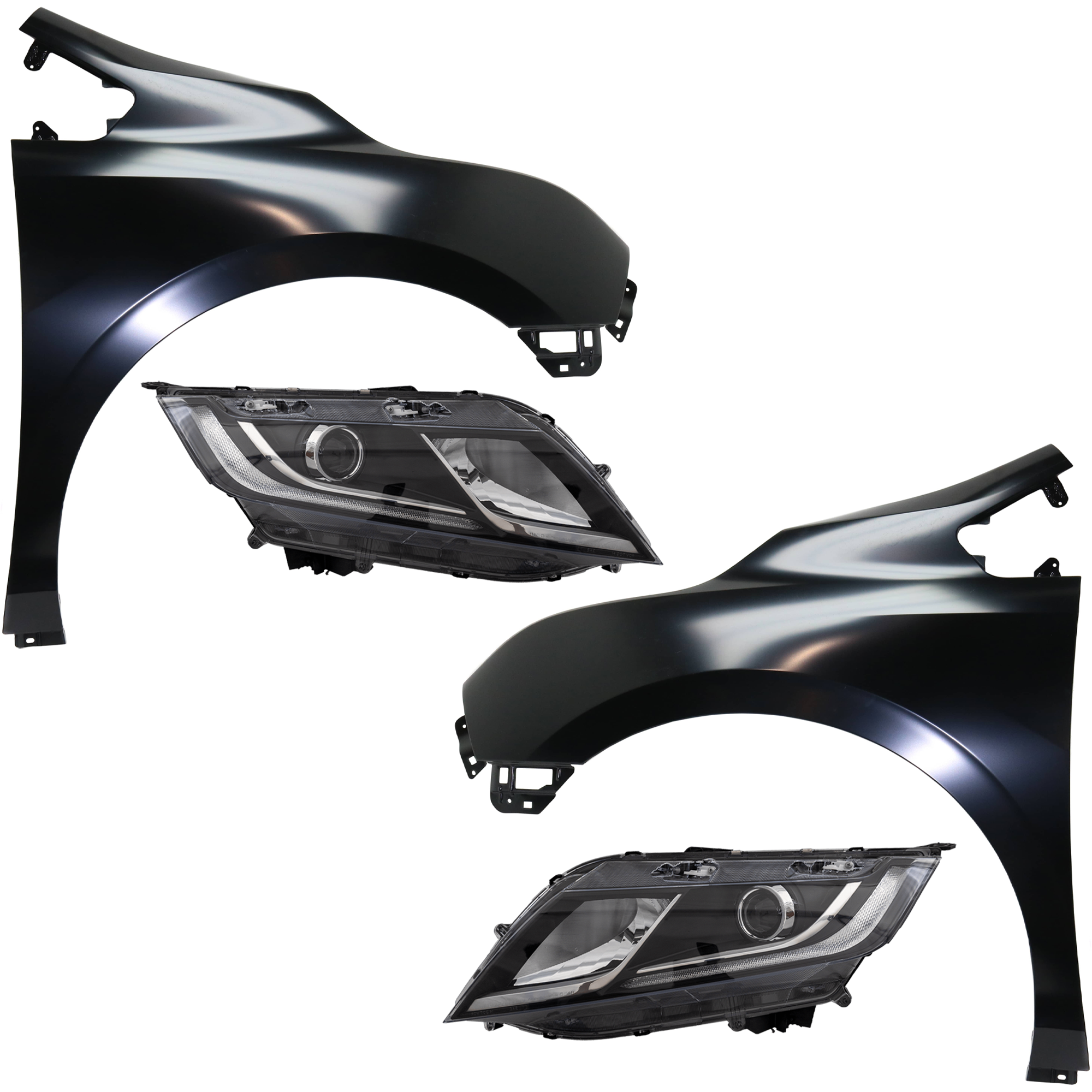 AM ODYSSEY 18-22 HEAD LAMP RH AND LH 4 pc Kit includes Driver and Passenger Side Fender SKU KIT 013026-231 Partslink HO1240194 HO1241194 HO2502185C HO2503185C OEM 33100THRA01-33150THRA01-60211T