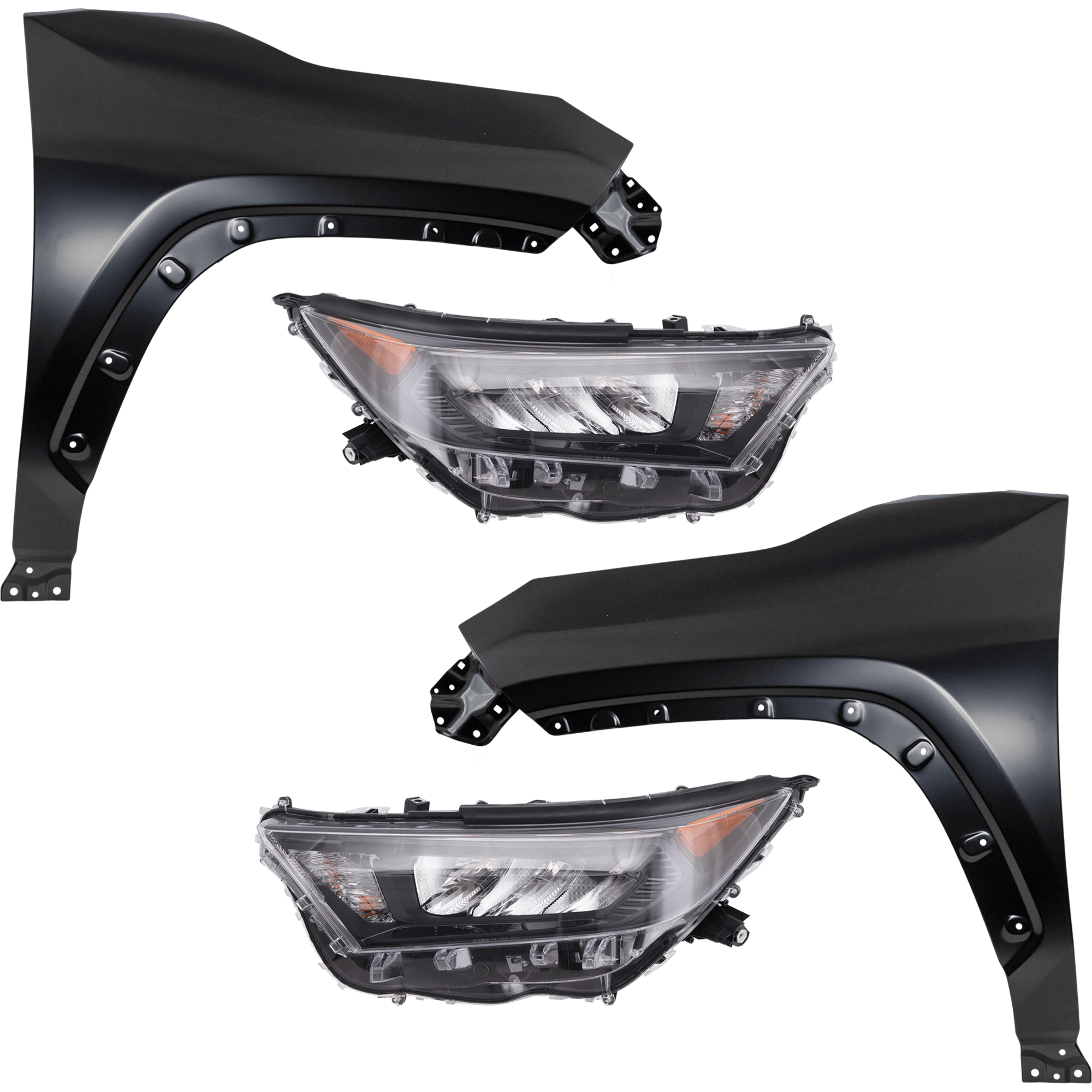 AM RAV4-22-22 HEAD LAMP RH AND LH 4 pc Kit includes Driver and Passenger Side Fender CAPA SKU KIT 013026-280 Partslink TO1240273C TO1241273C TO2502312C TO2503312C OEM 538110R130-538120R110-811100R4
