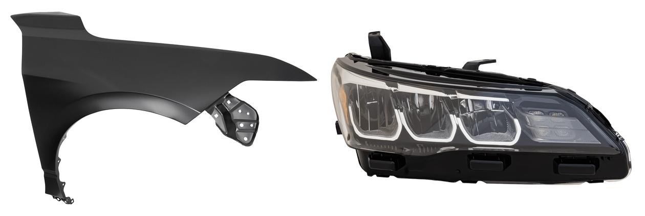 AM AVALON 19-22 HEAD LAMP RH 2 pc Kit includes Passenger Side Fender SKU KIT 013026-52 Partslink TO2503270 TO1241268 OEM 8111007201-5380107050