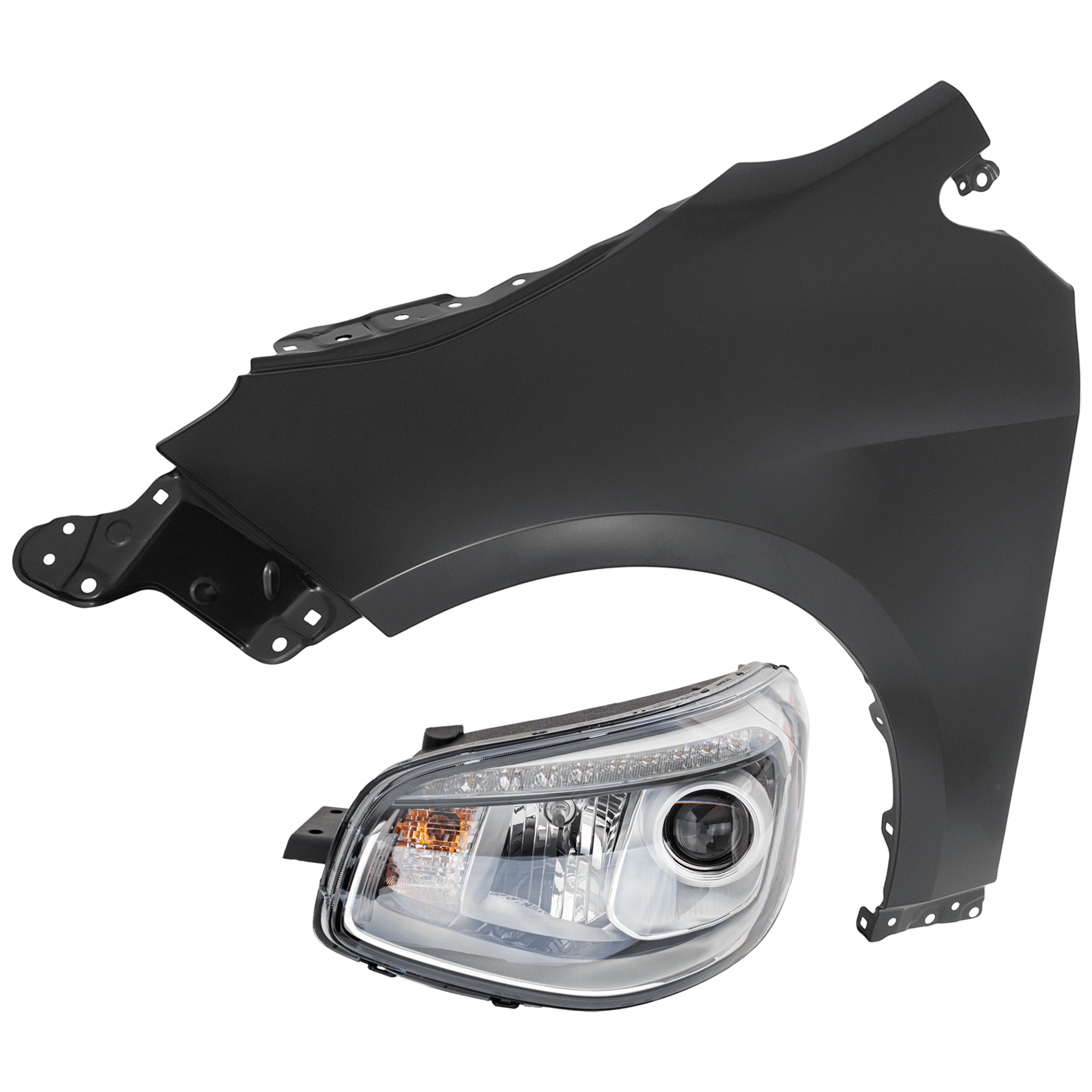 AM COROLLA 23-25 HEAD LAMP LH 2 pc Kit includes Driver Side Fender CAPA SKU KIT 013026-55 Partslink TO1240271C TO2502324C OEM 5380202260-8115002Q70