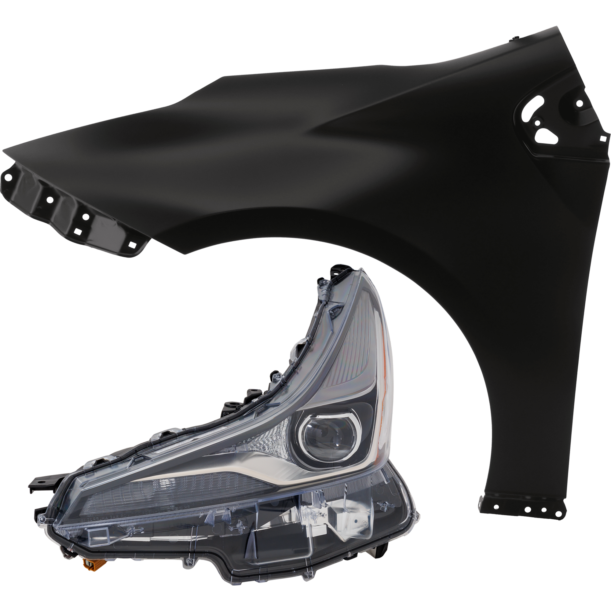 AM PRIUS 19-22 HEAD LAMP LH 2 pc Kit includes Driver Side Fender SKU KIT 013026-64 Partslink TO1240263 OEM 8107047870 PFM 5380247100