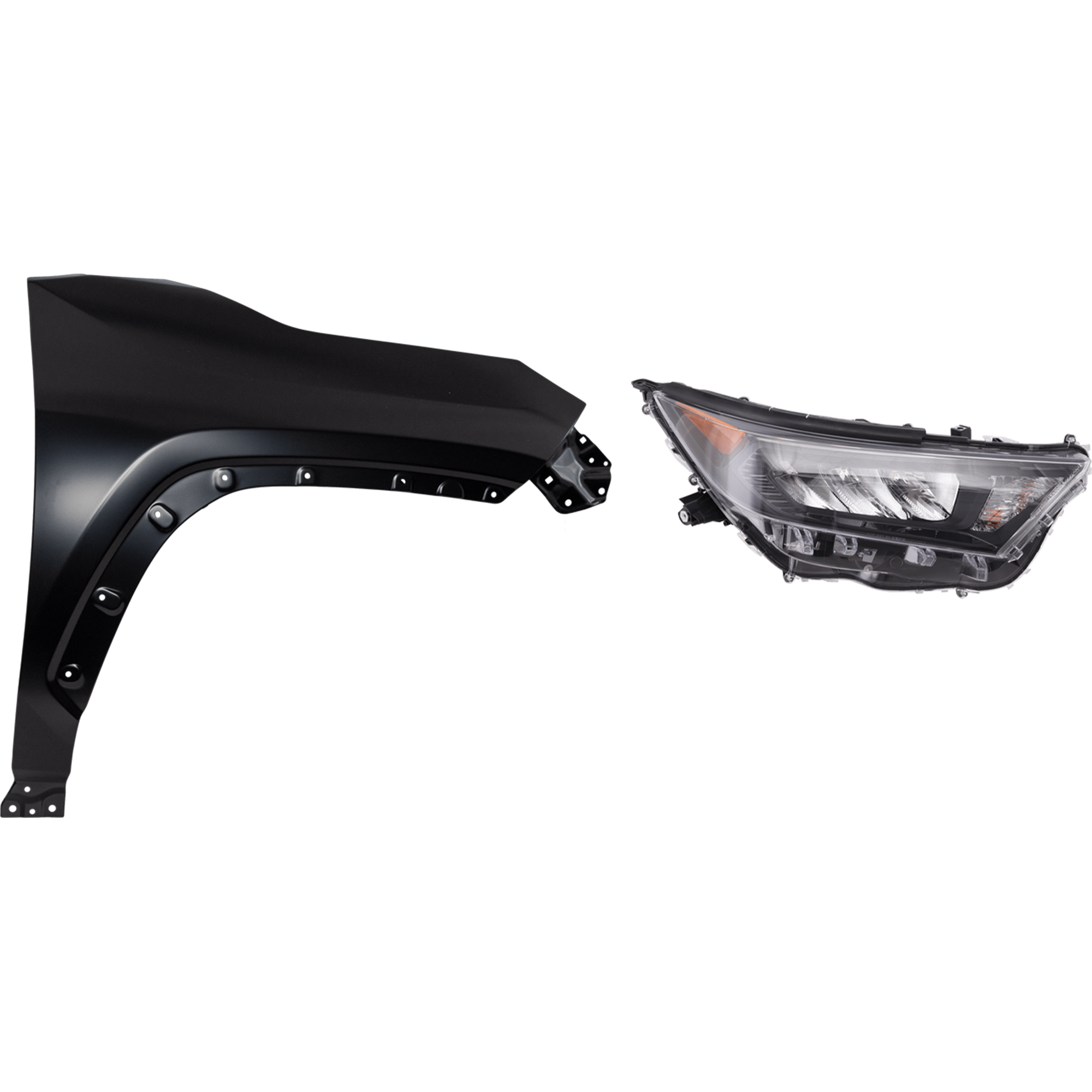 AM RAV4-22-22 HEAD LAMP RH 2 pc Kit includes Passenger Side Fender CAPA SKU KIT 013026-77 Partslink TO1241273C TO2503312C OEM 538110R130-811100R430