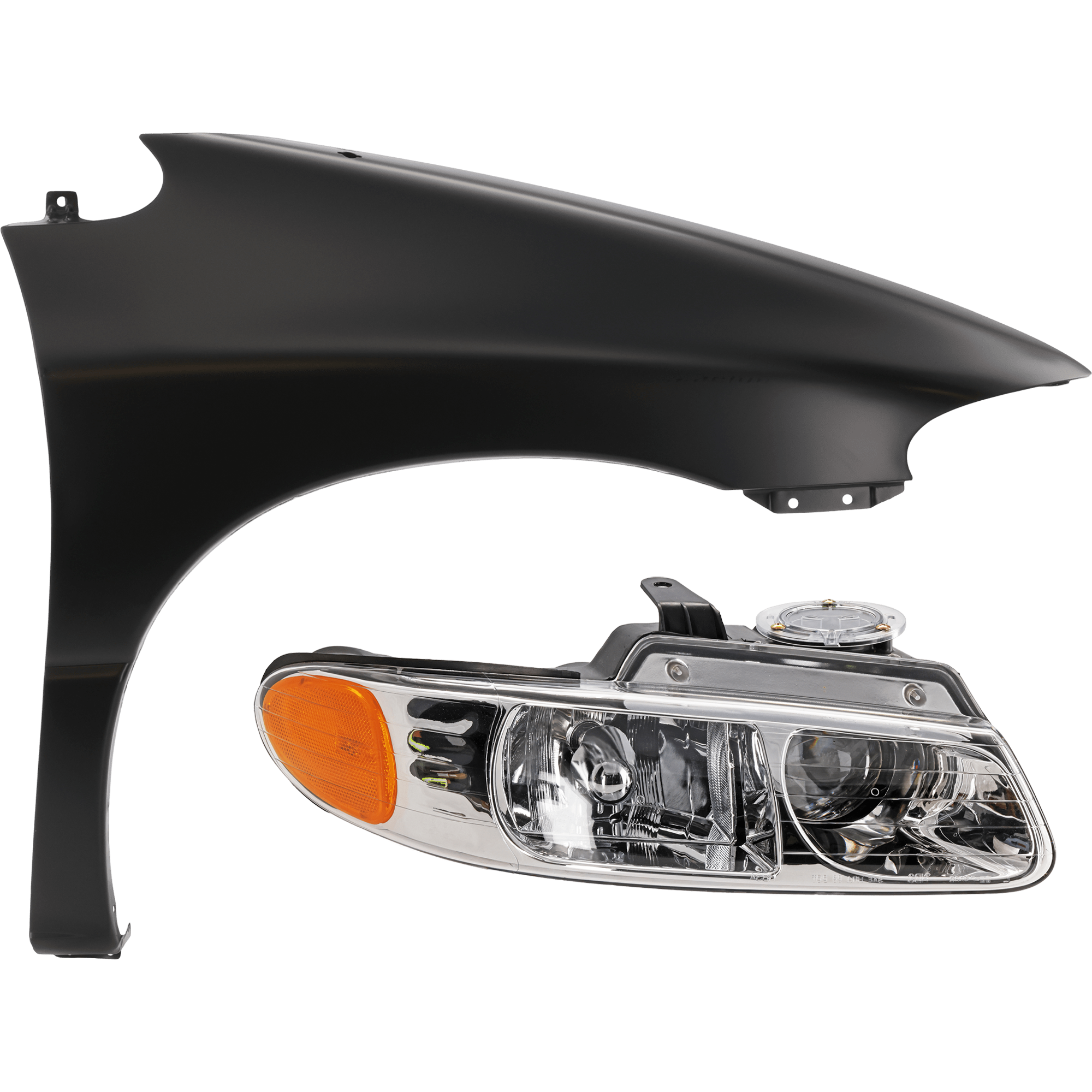 AM GRAND CARAVAN TOWN COUNTRY 00-00 HEAD LAMP RH 2 pc Kit includes Passenger Side Fender SKU KIT 013026-88 Partslink CH2503133 CH1241205 OEM 4857150AD 4882290AA