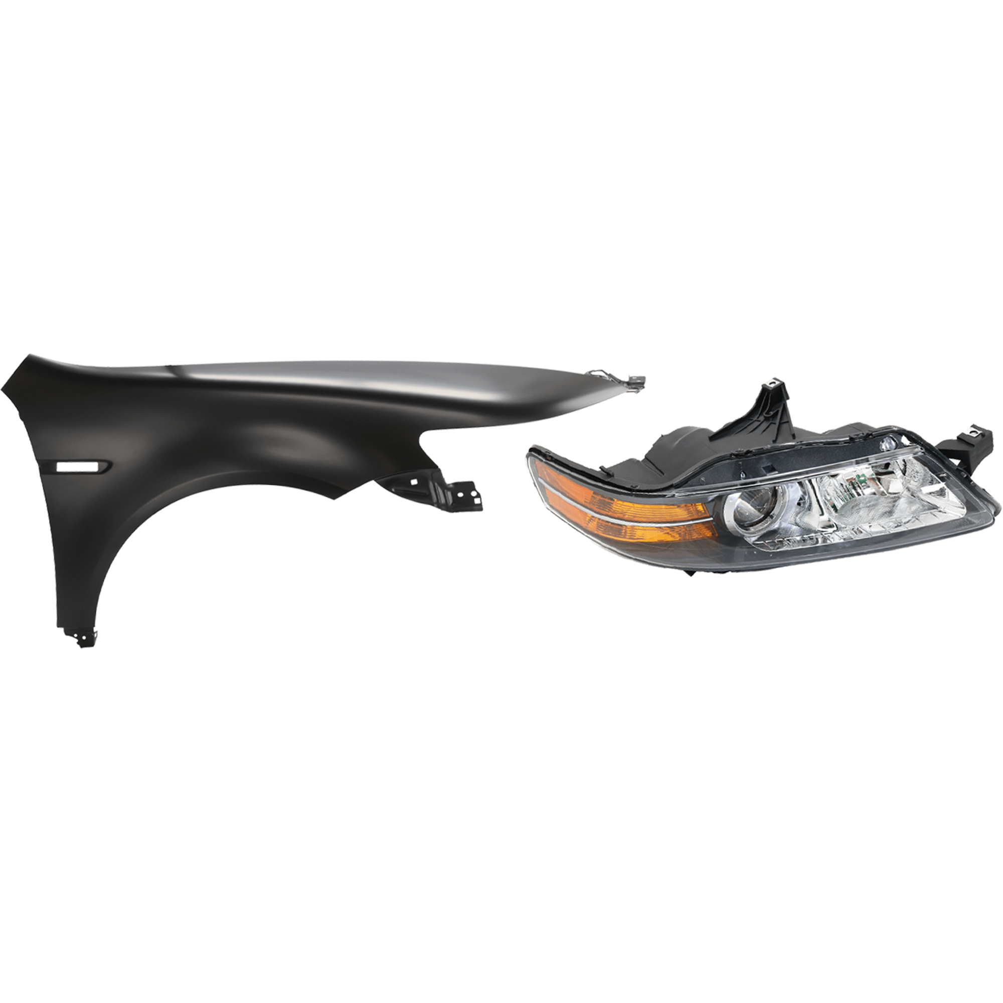 AM TL 06-06 HEAD LAMP RH 2 pc Kit includes Passenger Side Fender SKU KIT 013026-91 Partslink AC2519115 AC1241114 OEM 33101SEPC11-04620SEPA91ZZ
