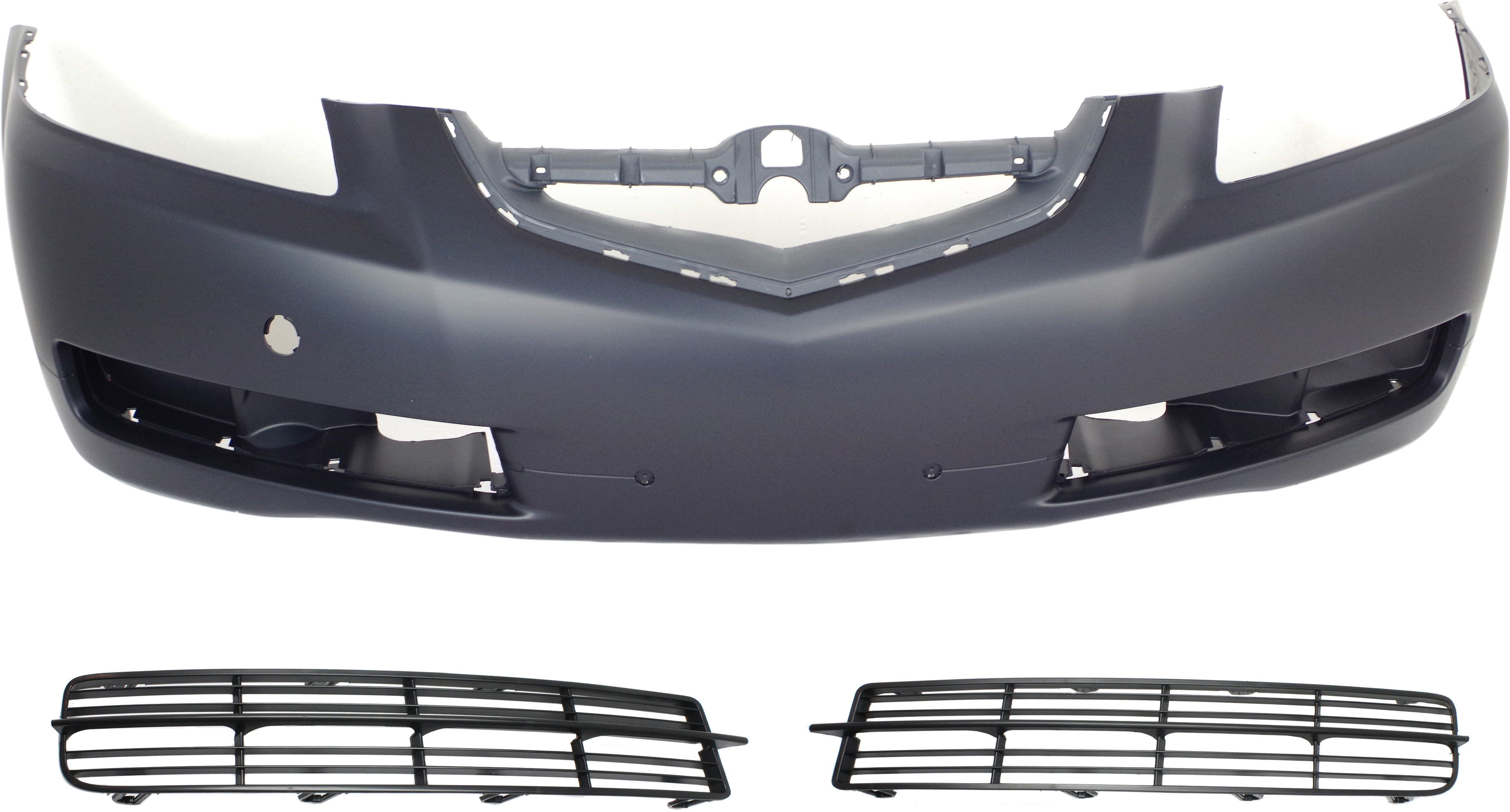 AM TL 04-06 FRONT BUMPER COVER 3 pc Kit Primed w Fog Light Holes with Fog Light Covers SKU KIT 013117-03 Partslink AC1000149 AC1038103 AC1039103 OEM 04711SEPA90ZZ 71107SEPA00-7110