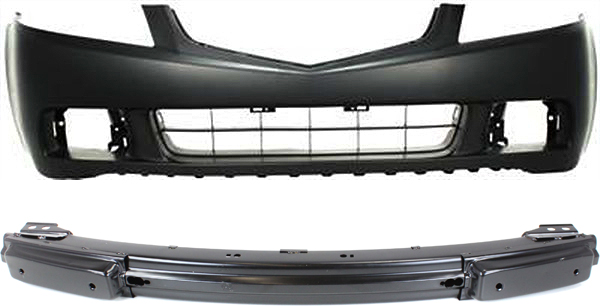 AM TSX 04-05 FRONT BUMPER COVER 2 pc Kit Primed with Bumper Reinforcement SKU KIT 013117-91 Partslink AC1000145 AC1006133 OEM 04711SECA90ZZ 71130SECA10