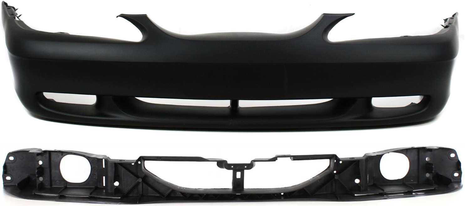AM MUSTANG 94-98 FRONT BUMPER COVER Primed 2 pc Kit with Header Panel SKU KIT 013119-14 Partslink FO1000126 FO1221104 OEM F4ZZ17D957A F7ZZ8A284AA
