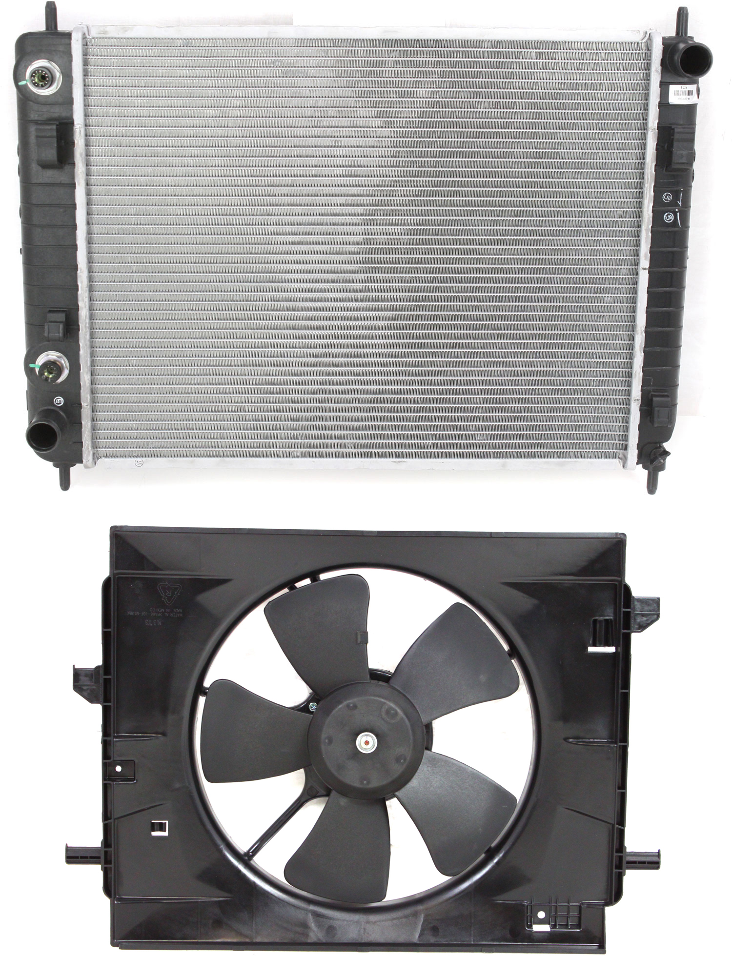 AM HHR 06-11 RADIATOR 2 pc Kit with Cooling Fan Assembly SKU KIT 013119-16 Partslink GM3010501 GM3115200 OEM 22727322-25784660