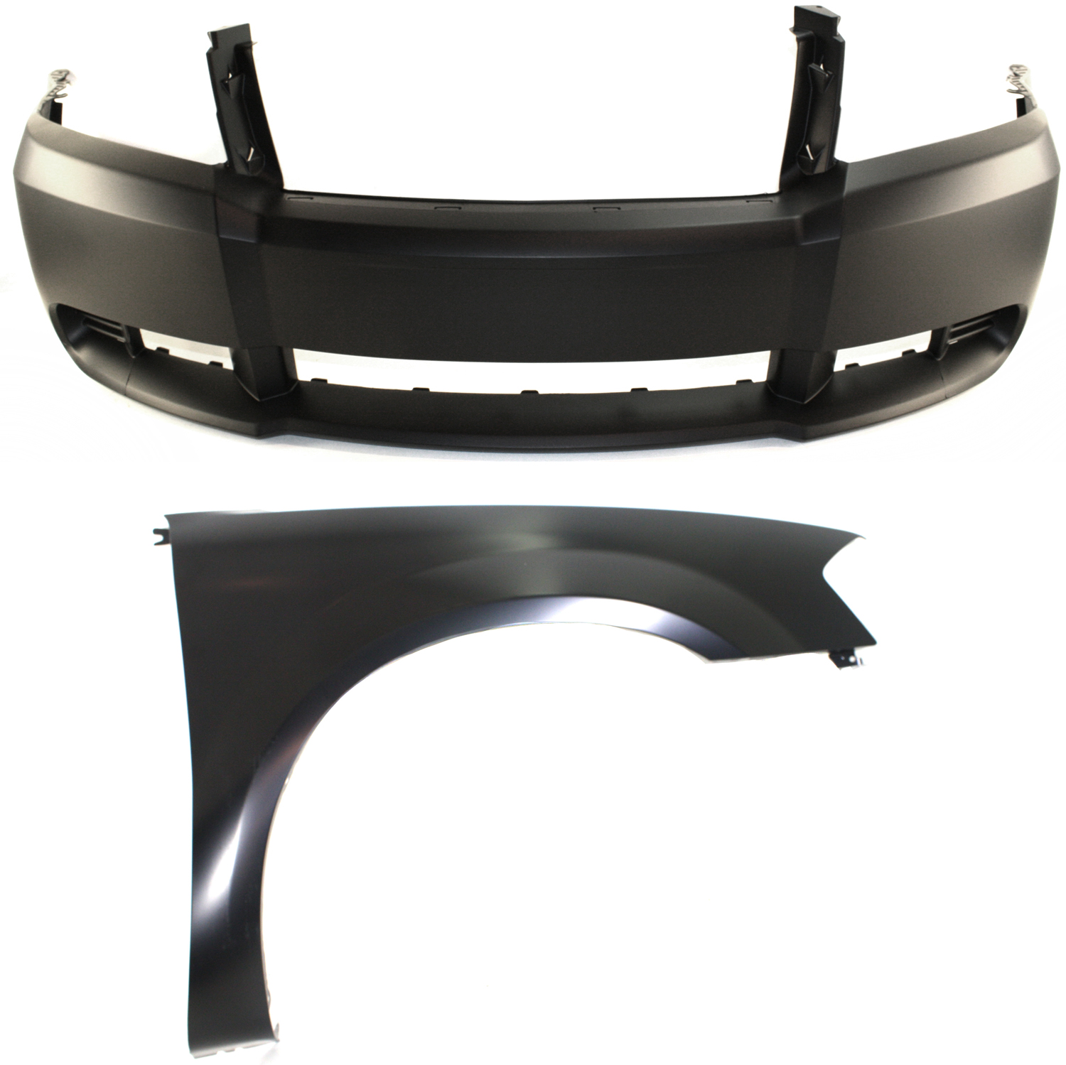 AM AVENGER 08-10 FRONT BUMPER COVER Primed 2 pc Kit with Fender RH SKU KIT 013119-17 Partslink CH1000919 CH1241259 OEM 68004703AA 5008902AG