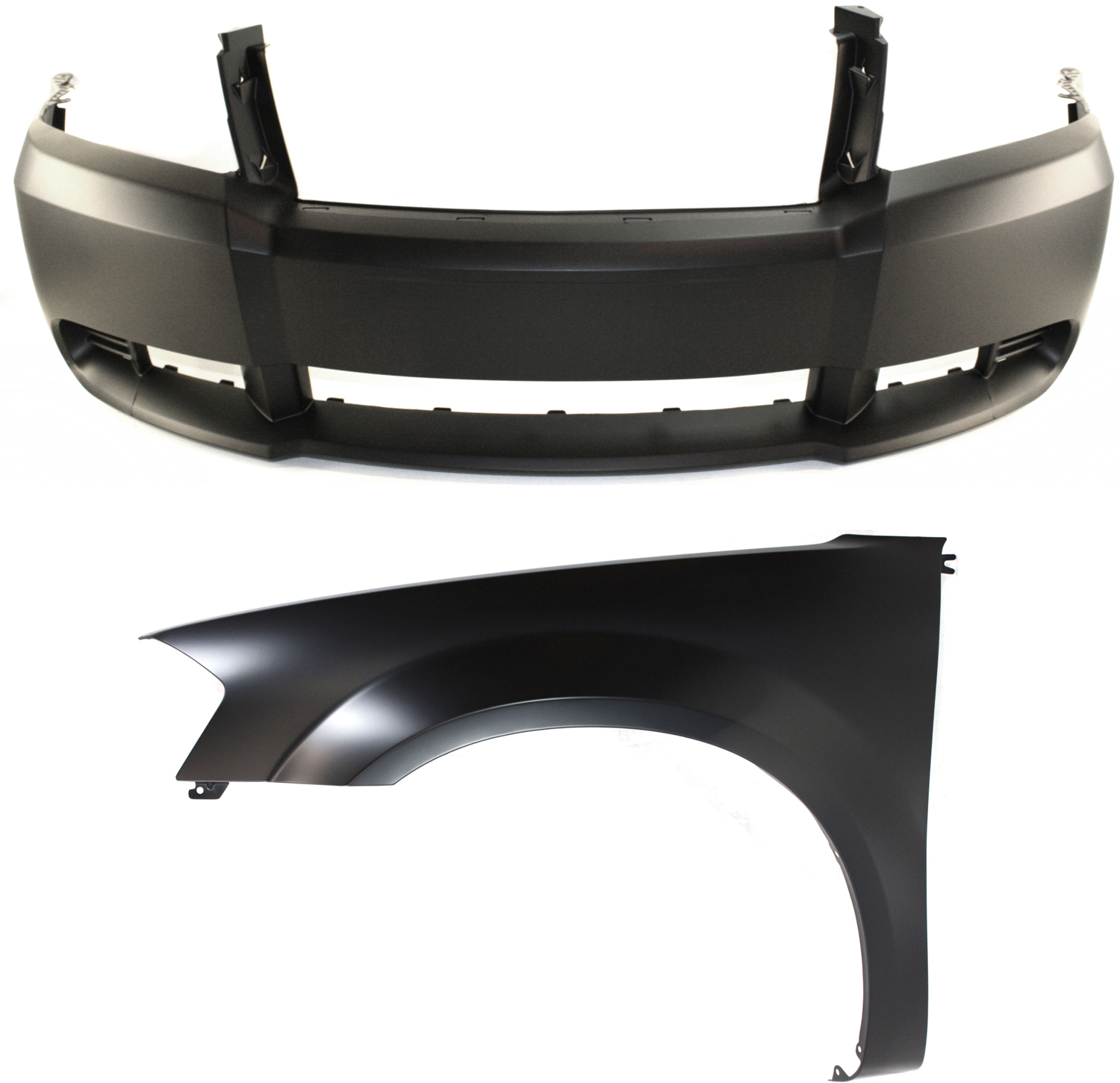 AM AVENGER 08-10 FRONT BUMPER COVER Primed 2 pc Kit with Fender LH SKU KIT 013119-19 Partslink CH1000919 CH1240258 OEM 68004703AA 5008903AG