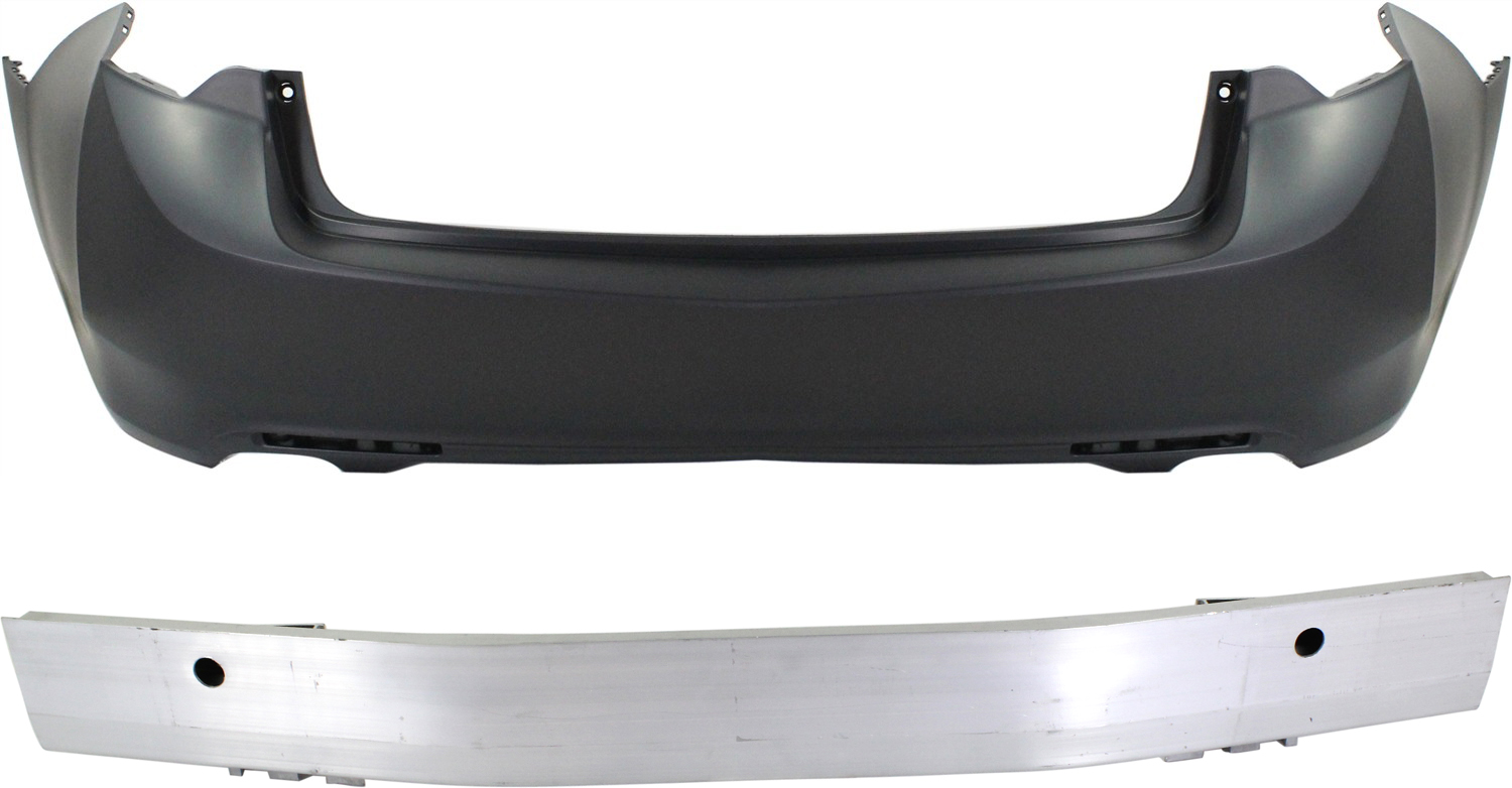 AM TSX 09-14 REAR BUMPER COVER 2 pc Kit Primed with Bumper Reinforcement Sedan SKU KIT 020117-17 Partslink AC1100156 AC1106135 OEM 04715TL0A90ZZ 71530TL2A00