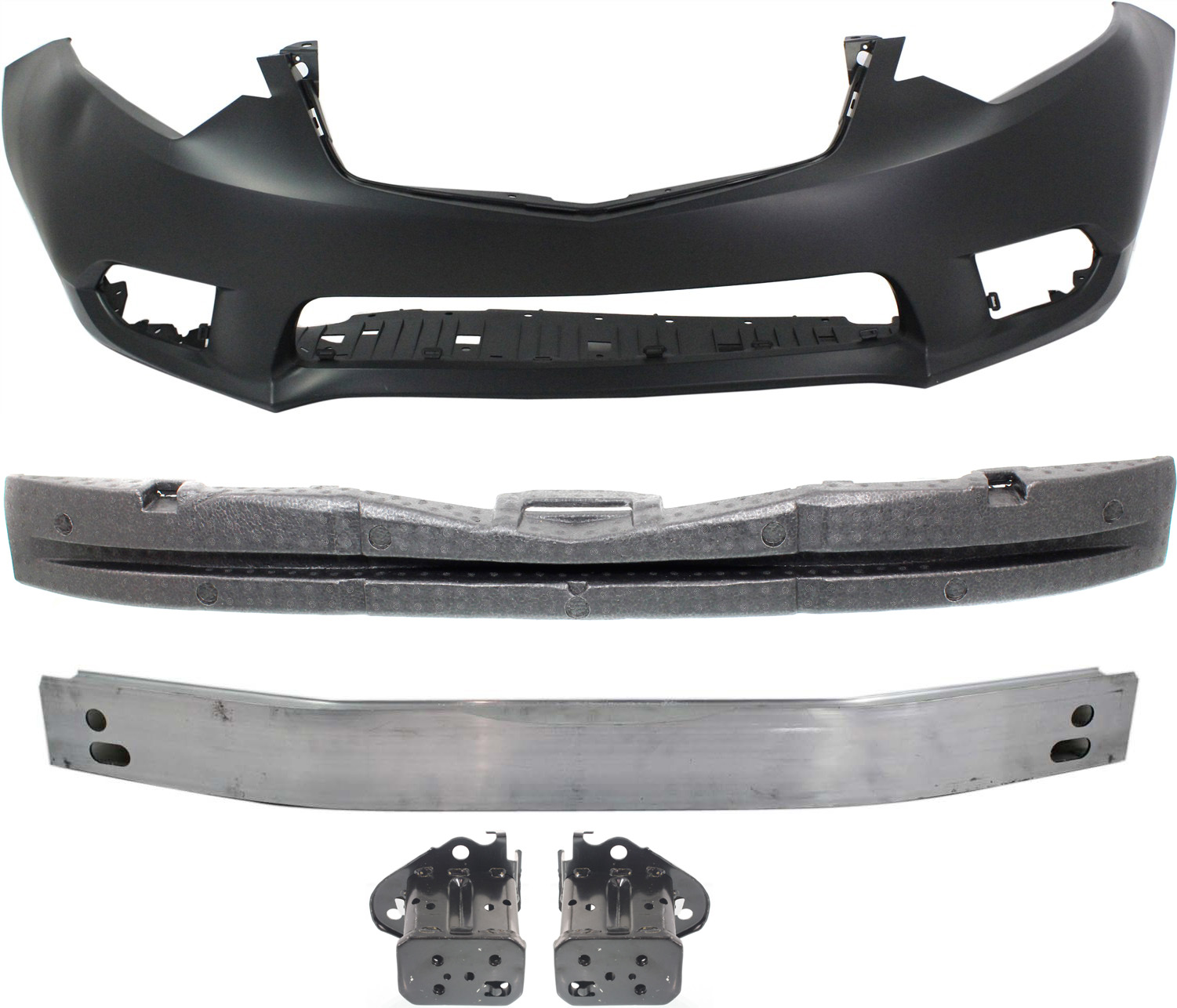 AM TSX 11-14 FRONT BUMPER COVER 5 pc Kit Primed with Bumper Absorber Bumper Reinforcement and Bumper Brackets SKU KIT 020117-29 Partslink AC1000177 AC1070122 AC1006146 AC1006145 AC1006143 OEM 04711TL2A80ZZ 71170TL2A50-7116
