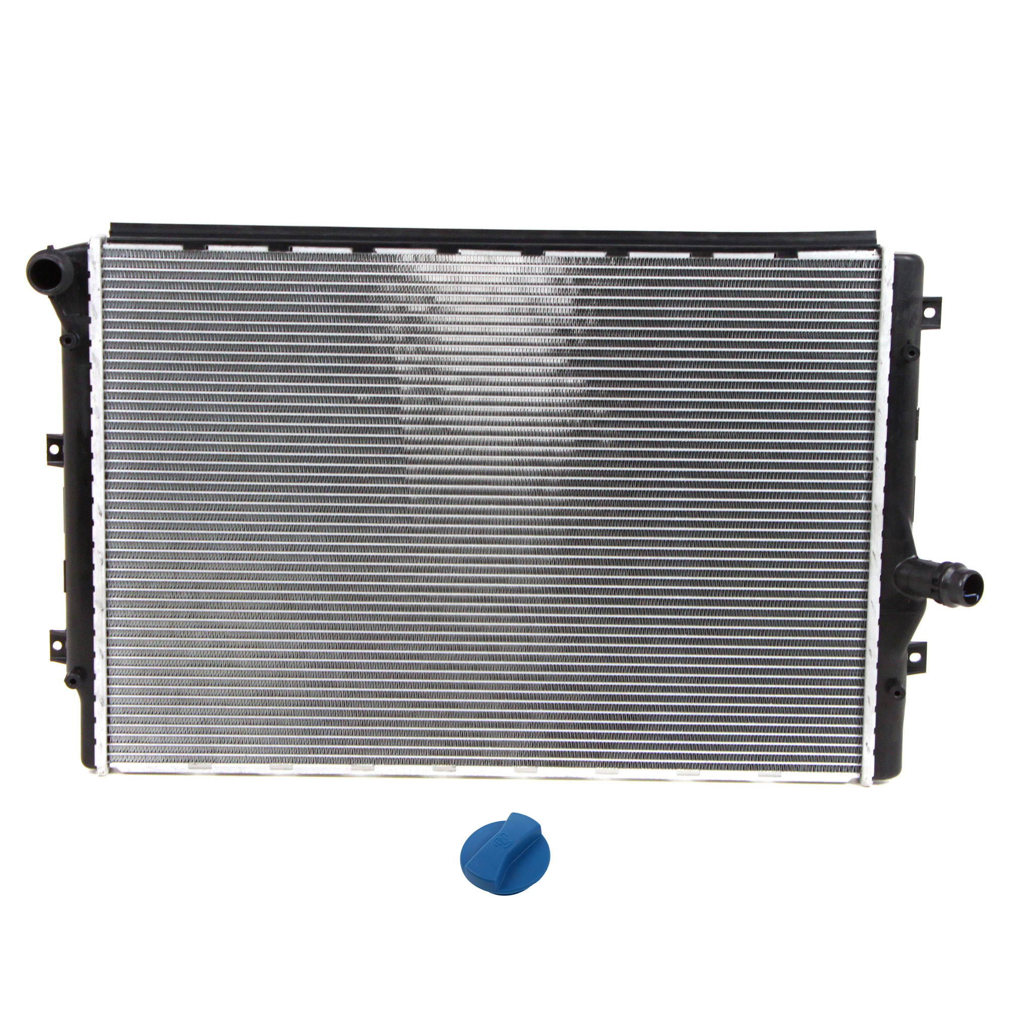 AM JETTA 06-14 RADIATOR 2 pc kit Aluminum Core 4-5 Cyl 1.4L 1.8L 2.0L 2.5L Engine 1 Row Core w Radiator Cap SKU KIT 020117-41 Partslink VW3010149 OEM 1K0121251AB 1J0121321B