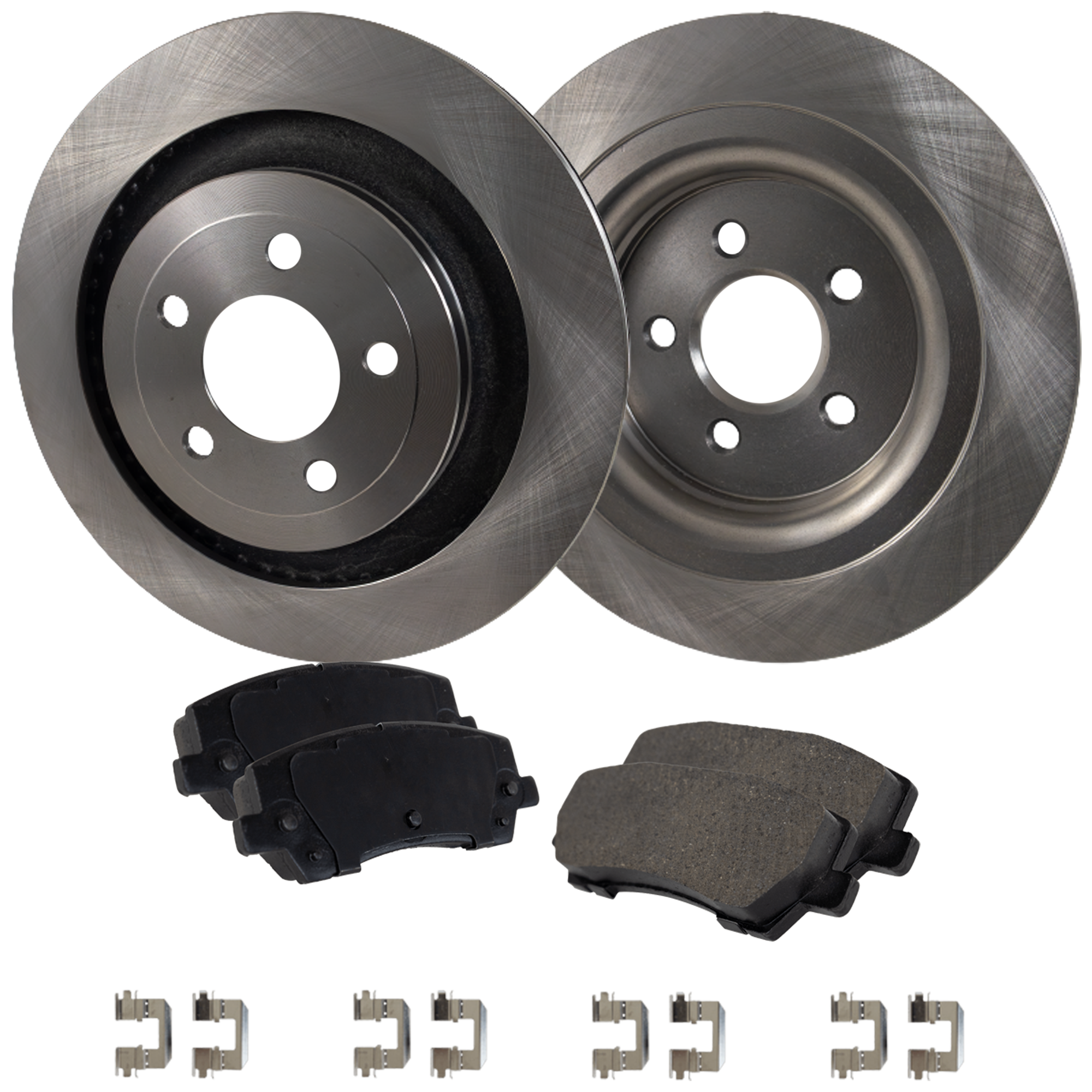 AM MUSTANG 15-22 REAR BRAKE DISC AND PAD KIT 4 pc kit Plain Surface SKU KIT 020123-08 OEM 42318-850491-60054074-681955R