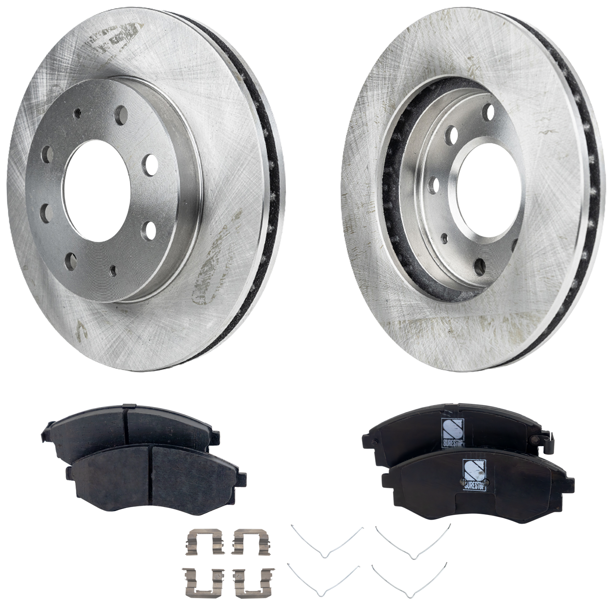 AM ELANTRA 01-01 SONATA 99-01 FRONT BRAKE DISC AND PAD KIT 2 Wheel Set SKU KIT 020123-19 OEM MB668886 MB950569 MB950570-517