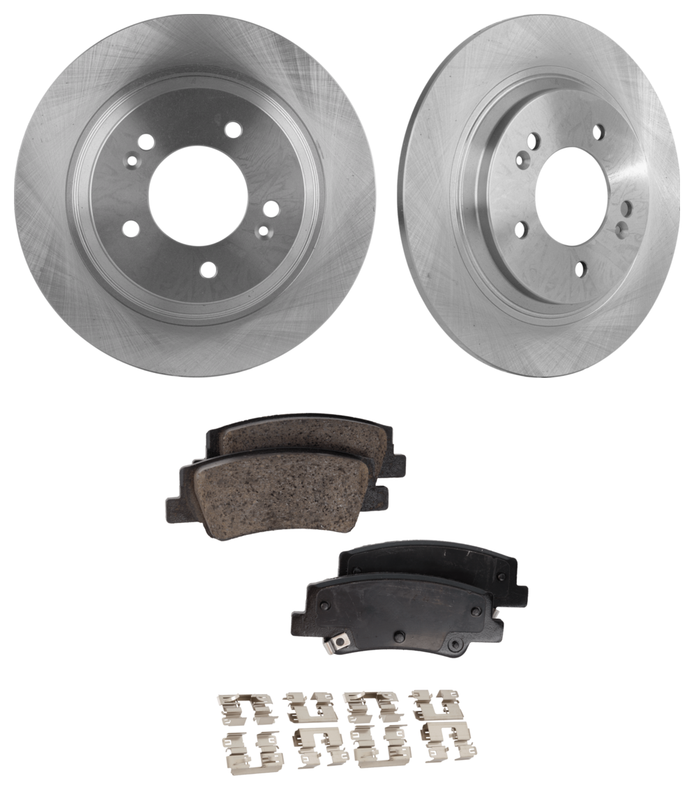 AM SONATA 20-22 REAR BRAKE DISC AND PAD KIT 4 pc kit Plain Surface SKU KIT 020223-02 OEM 44766-850354-60021014-901430G