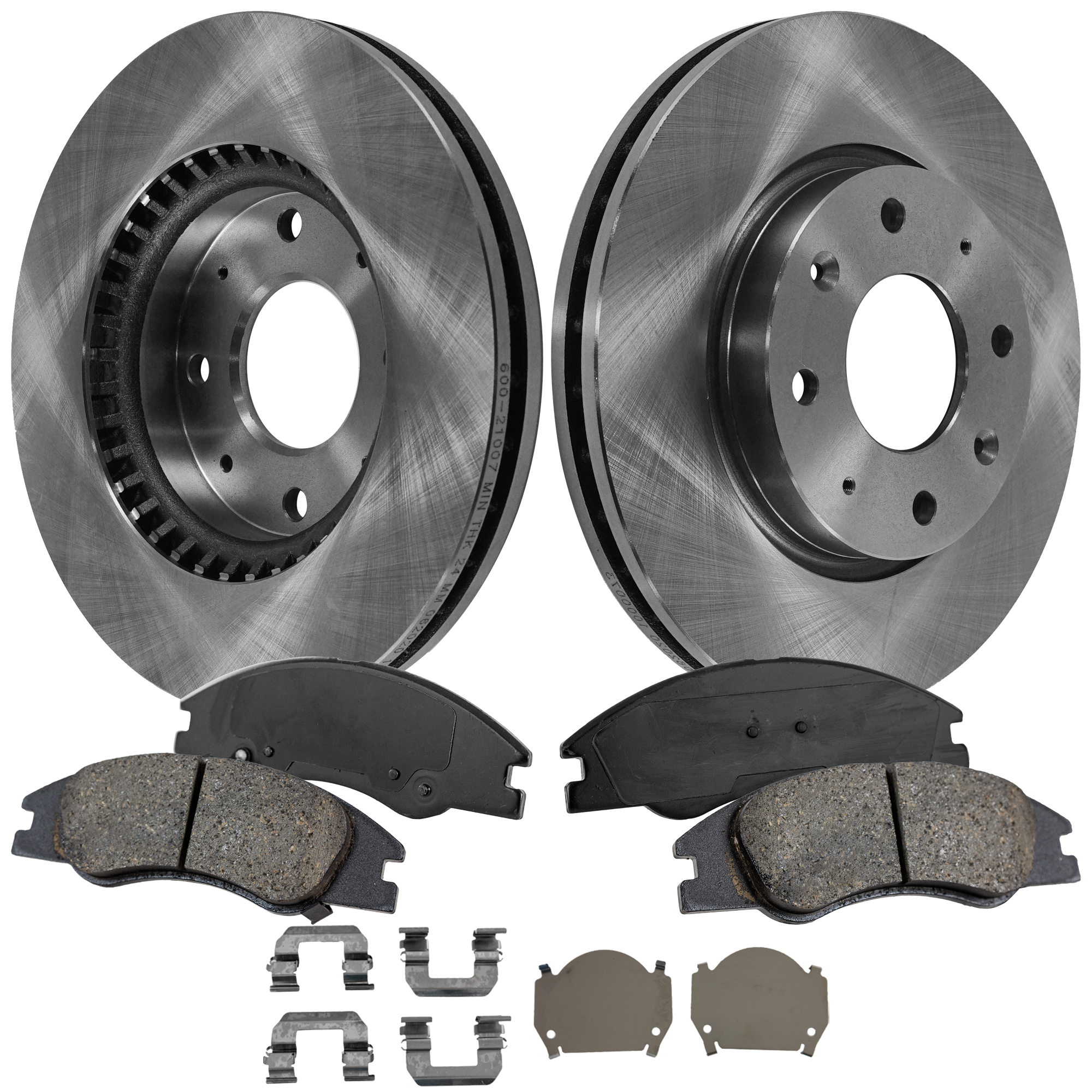 AM SPECTRA 04-09 SPECTRA5-05-09 FRONT BRAKE DISC AND PAD KIT 4 pc kit Plain Surface SKU KIT 020223-06 OEM 517122F100-517122F300-581012FA