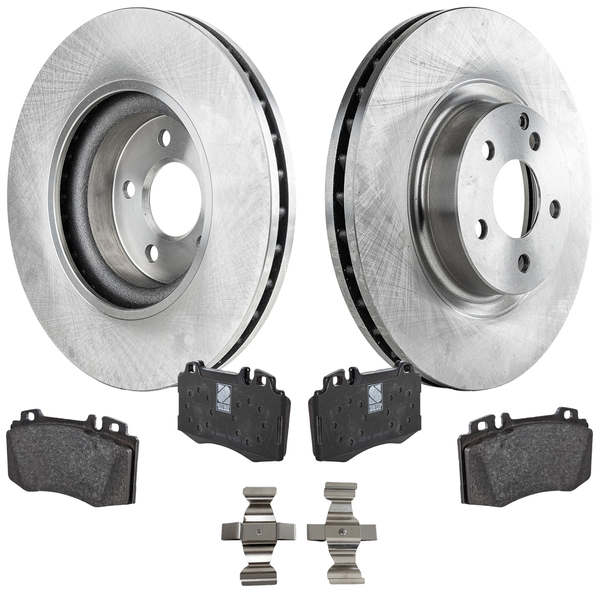 AM CLS550-07-11 E550-07-09 FRONT BRAKE DISC AND PAD KIT 2 Wheel Set SKU KIT 020223-15 OEM 45481-850439-60063127-980537R