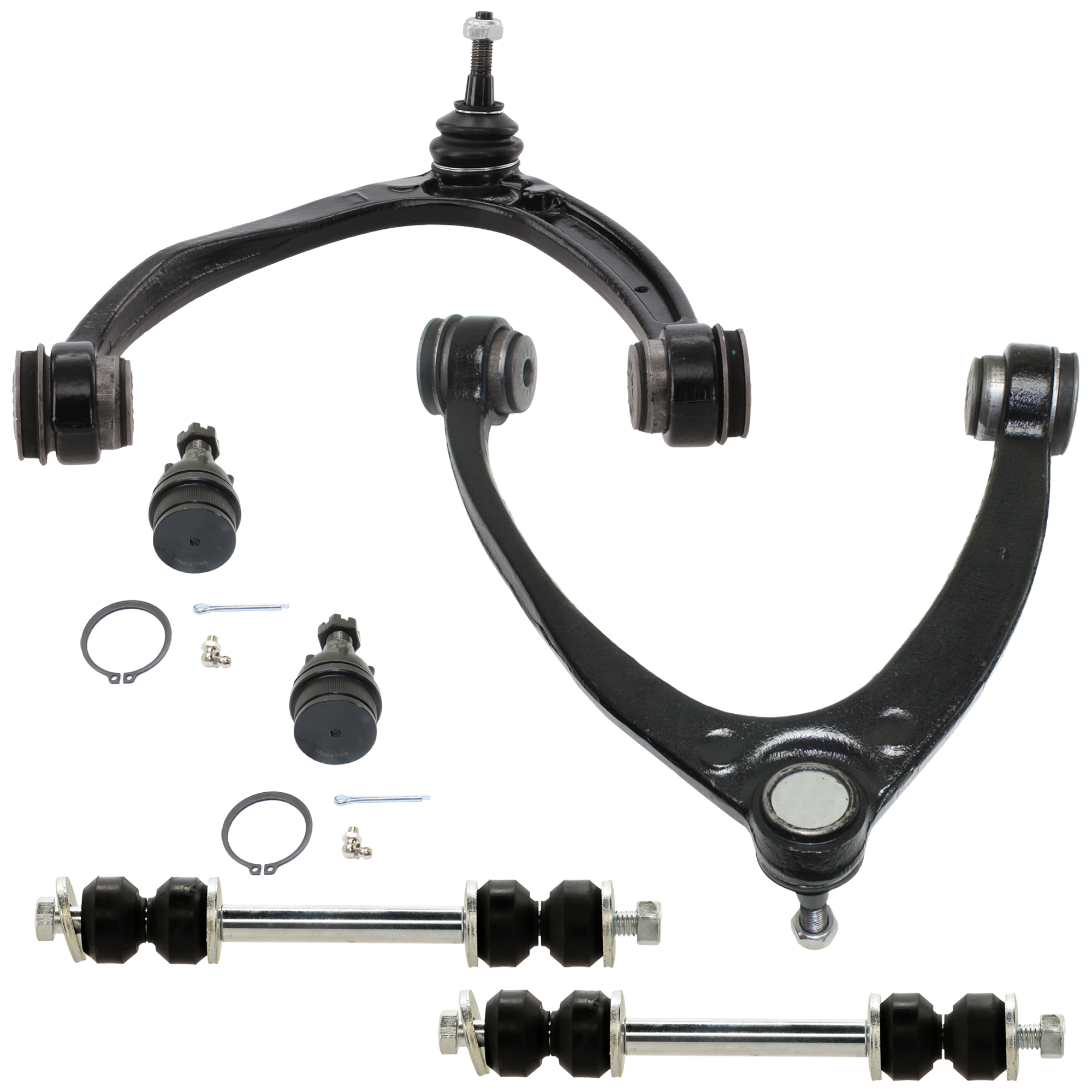 AM ESCALADE TAHOE YUKON 07-16 FRONT CONTROL ARM KIT RH AND LH Upper w ball joint s 6 pc Kit with Ball Joint and Sway Bar Link SKU KIT 020316-24 OEM 104327-2601528-5051272-1247281