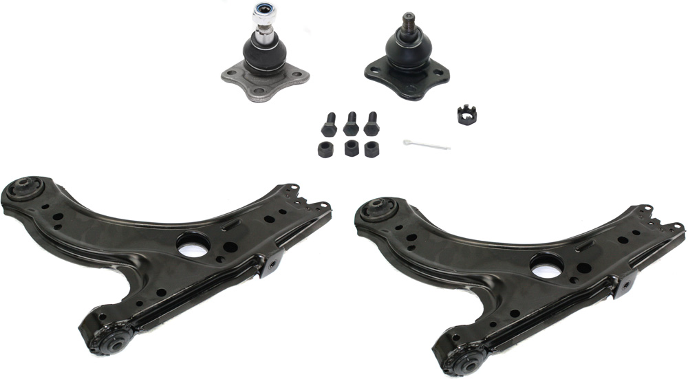 AM BEETLE 98-07 GOLF JETTA 99-06 FRONT CONTROL ARM RH AND LH Lower 4 pc kit with Ball Joints SKU KIT 020415-01 OEM 1014784-2601568-5051301-1J0407