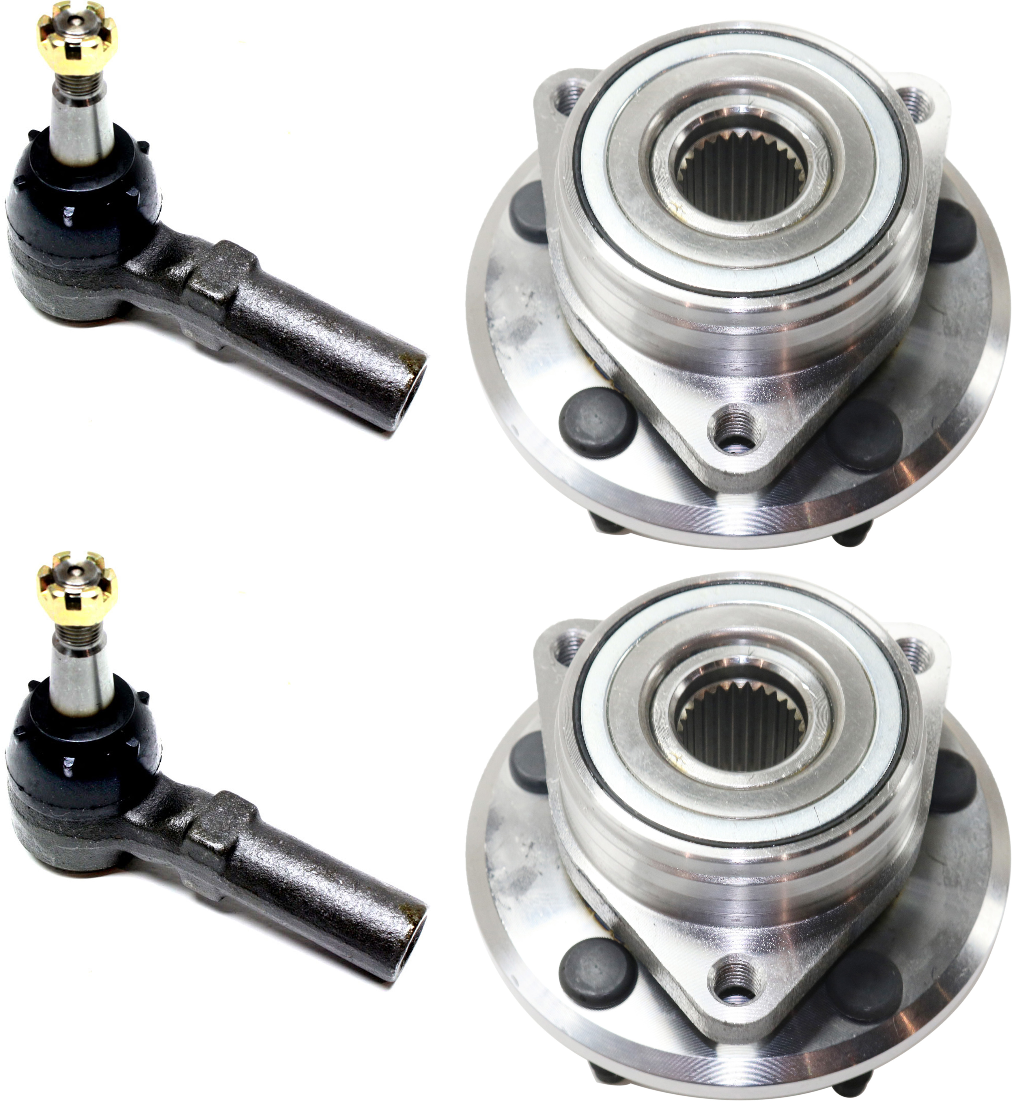 AM TAURUS 96-07 SABLE 96-05 FRONT SUSPENSION KIT RH AND LH 4 pc kit with Tie Rod Ends and Wheel Hubs SKU KIT 020415-09 OEM F6DZ3A130A 3F1Z3A130AA 3F1Z110