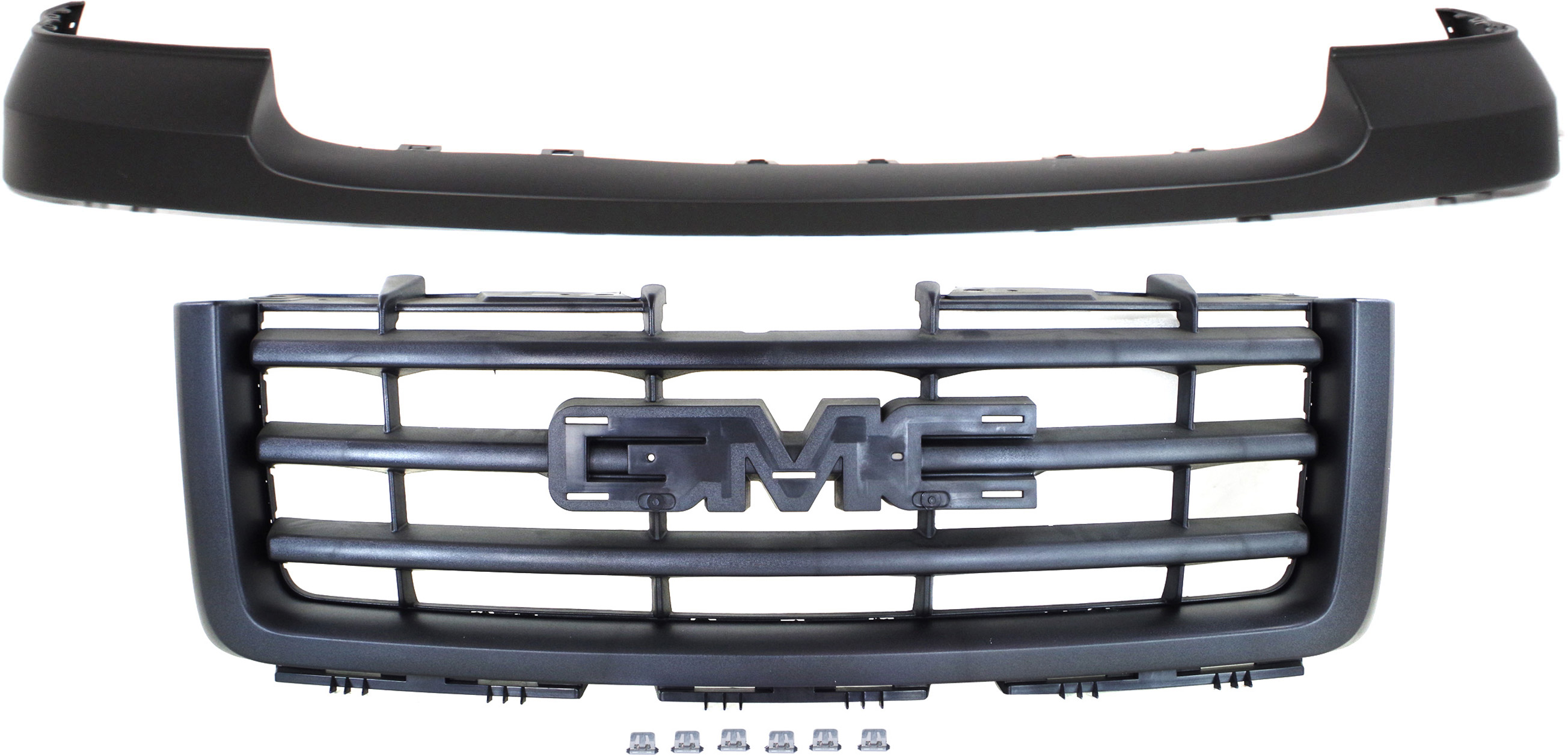 AM SIERRA 1500-07-13 FRONT BUMPER COVER Primed 2 pc Kit with Grille Exc. Base Denali Models New Body Style SKU KIT 020418-04 Partslink GM1014102 GM1200583 OEM 25783584-22761793