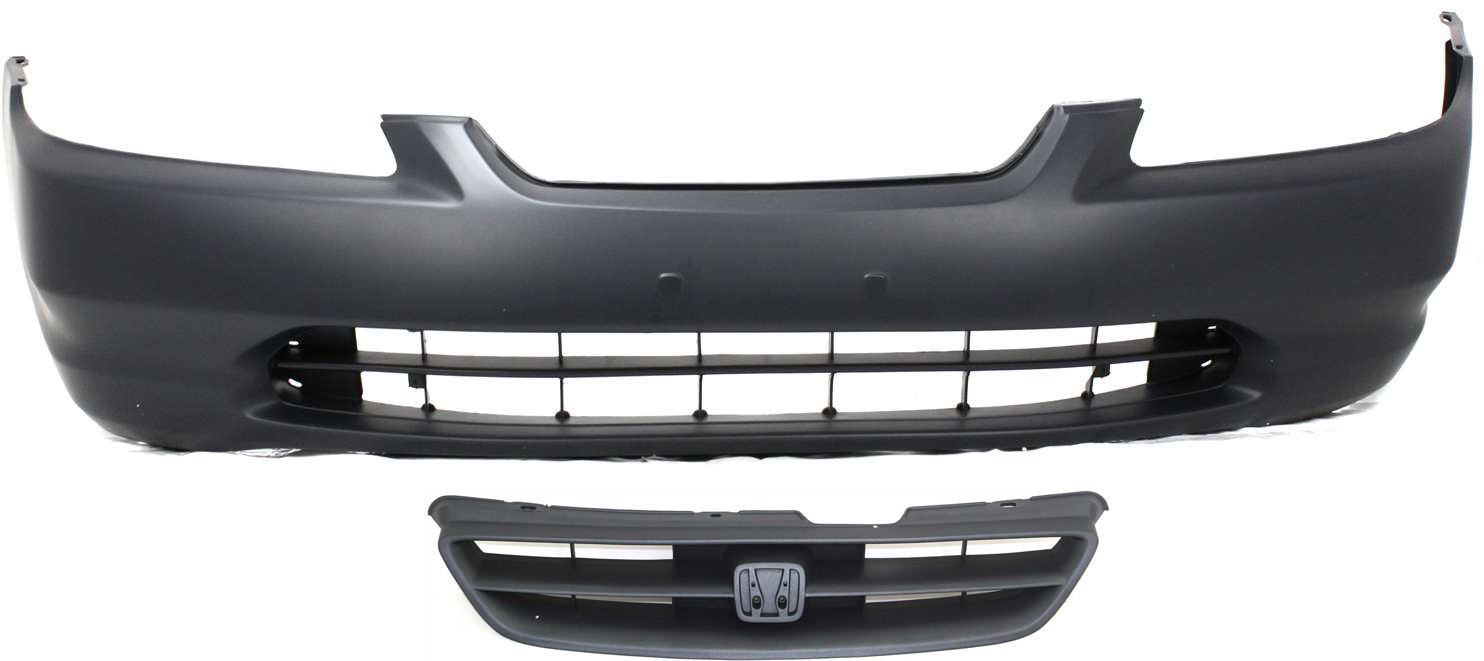AM ACCORD 98-00 FRONT BUMPER COVER Primed 2 pc Kit with Grille Assembly Coupe SKU KIT 020418-05 Partslink HO1000179 HO1200140 OEM 04711S82A90ZZ 75101S82A01