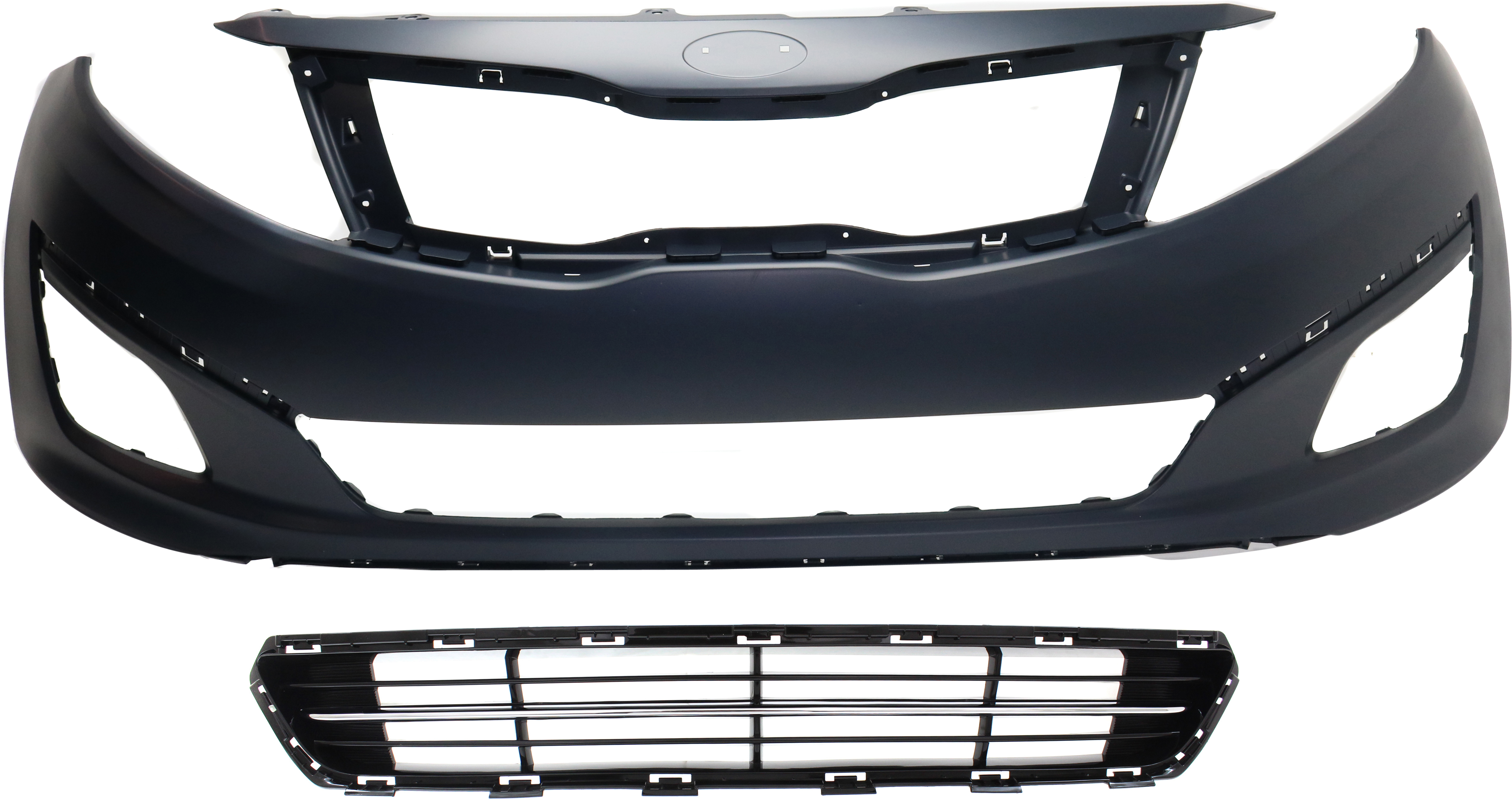 AM OPTIMA 14-15 FRONT BUMPER GRILLE Black 2 pc kit with Bumper Cover CAPA SKU KIT 020418-121 Partslink KI1000168C KI1036120C OEM 865114C500-865614C700