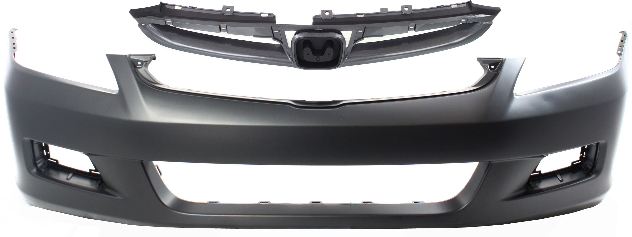 AM ACCORD 06-07 FRONT BUMPER COVER Primed 2 pc Kit with Grille Sedan CAPA SKU KIT 020418-26 Partslink HO1000235C HO1200179C OEM 04711SDLA90ZZ 71121SDAA10ZA
