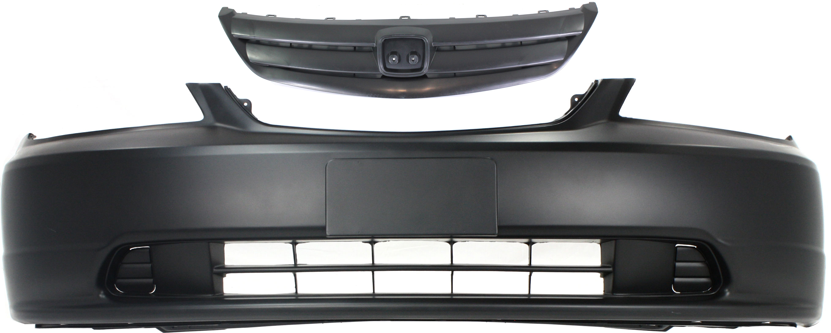AM CIVIC 01-03 FRONT BUMPER COVER Primed 2 pc Kit with Grille Assembly Sedan SKU KIT 020418-39 Partslink HO1000197 HO1200155 OEM 04711S5PA90ZZ Performance