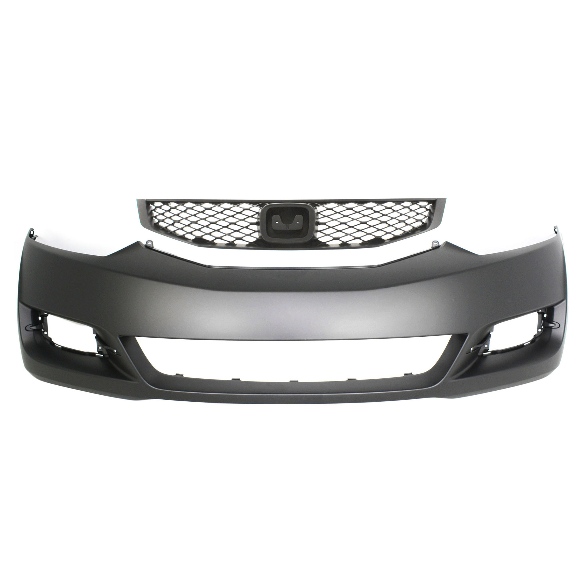 AM CIVIC 09-11 FRONT BUMPER COVER Primed w Fog Light Holes 2 pc kit with Grille SKU KIT 020418-46 Partslink HO1000262 HO1200199 OEM 04711SVAA80ZZ 71121SVAA50