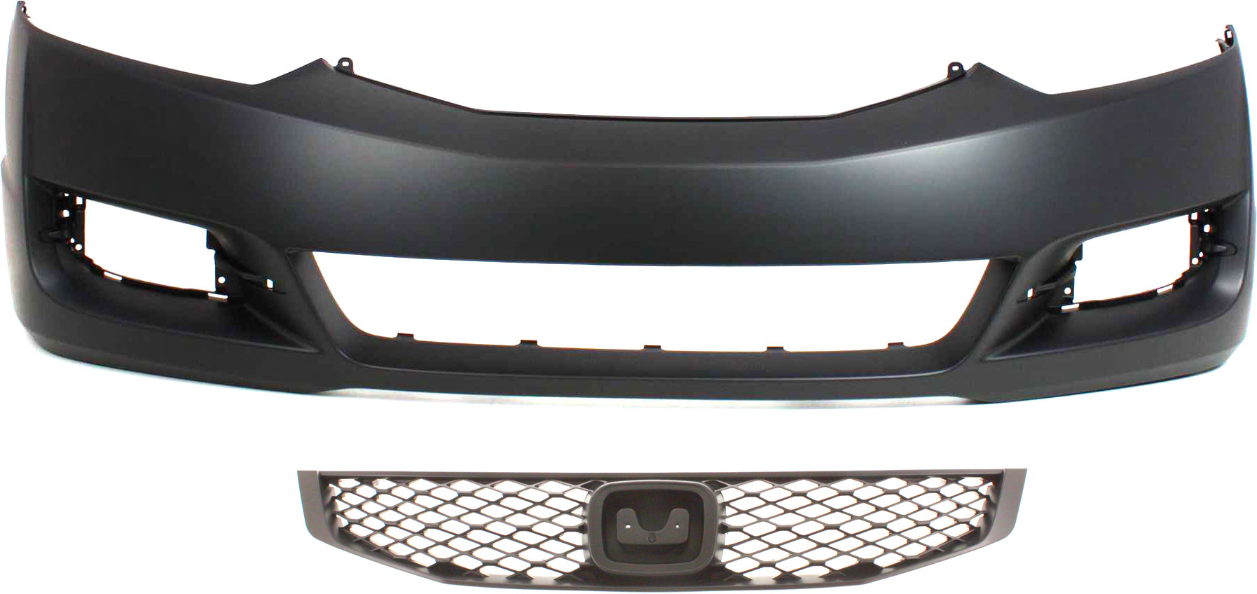 AM CIVIC 09-11 FRONT BUMPER COVER Primed 2 pc Kit with Grille Coupe CAPA SKU KIT 020418-57 Partslink HO1000262C HO1200199C OEM 04711SVAA80ZZ 71121SVAA50