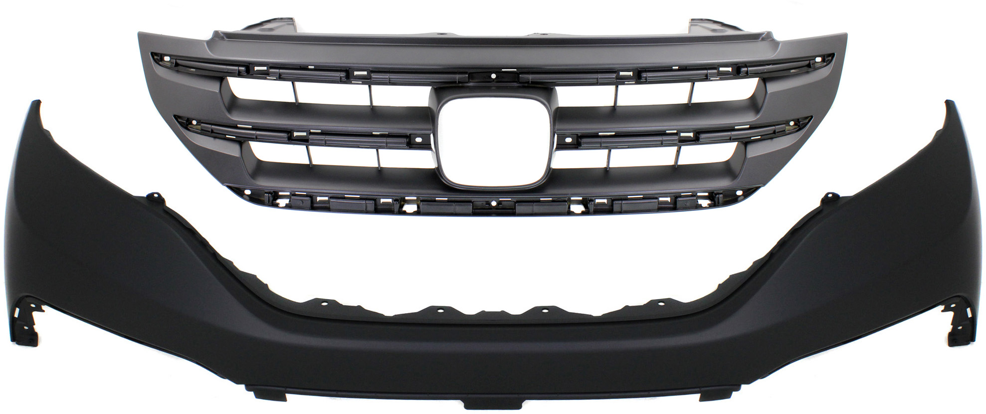 AM CR V 12-14 GRILLE 2 pc Kit with Bumper Cover CAPA SKU KIT 020418-69 Partslink HO1014100C HO1200211C OEM 04711T0AA90ZZ 71121T0GA01ZA