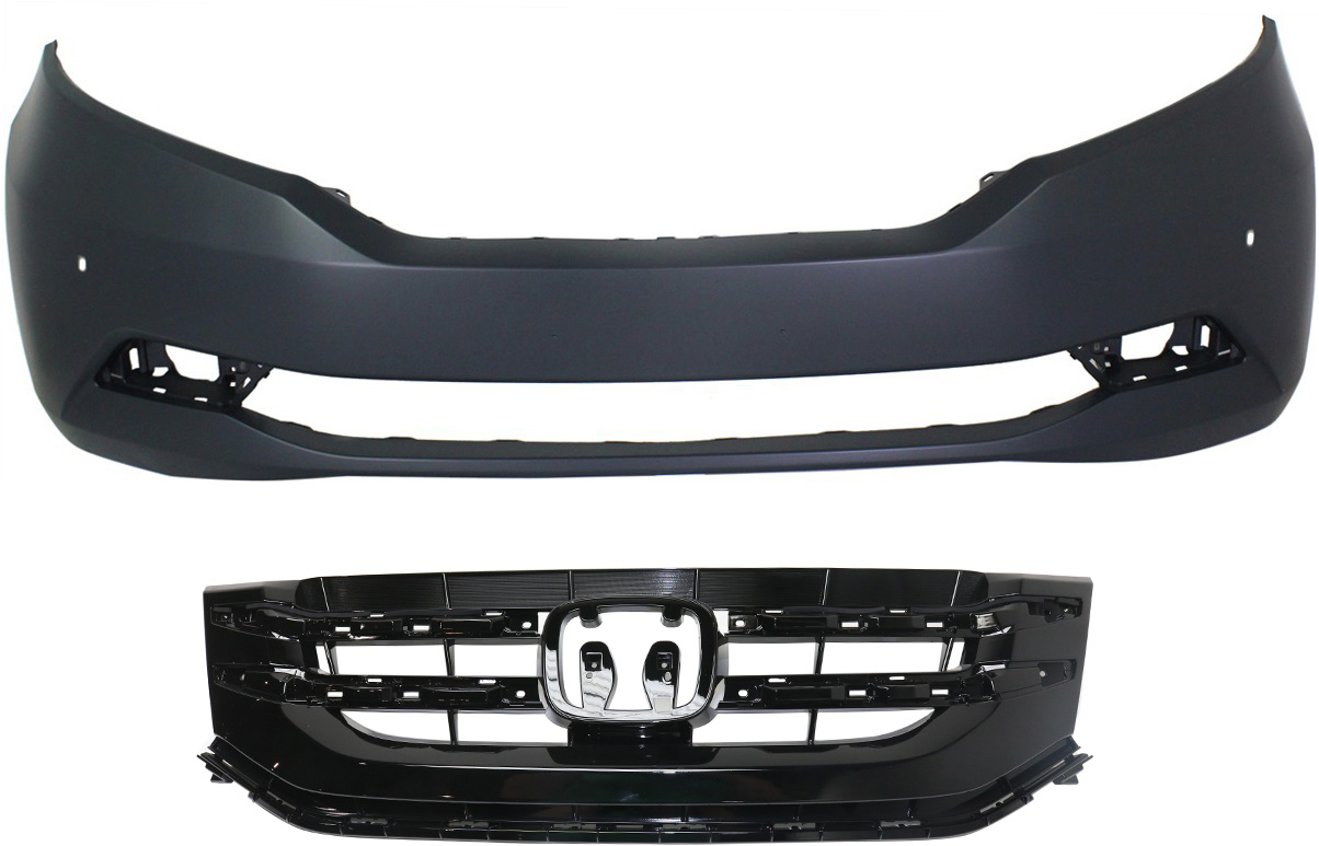 AM ODYSSEY 14-17 GRILLE 2 pc Kit with Bumper Cover CAPA SKU KIT 020418-76 Partslink HO1000295C HO1200220C OEM 04711TK8A81ZZ 75101TK8A22