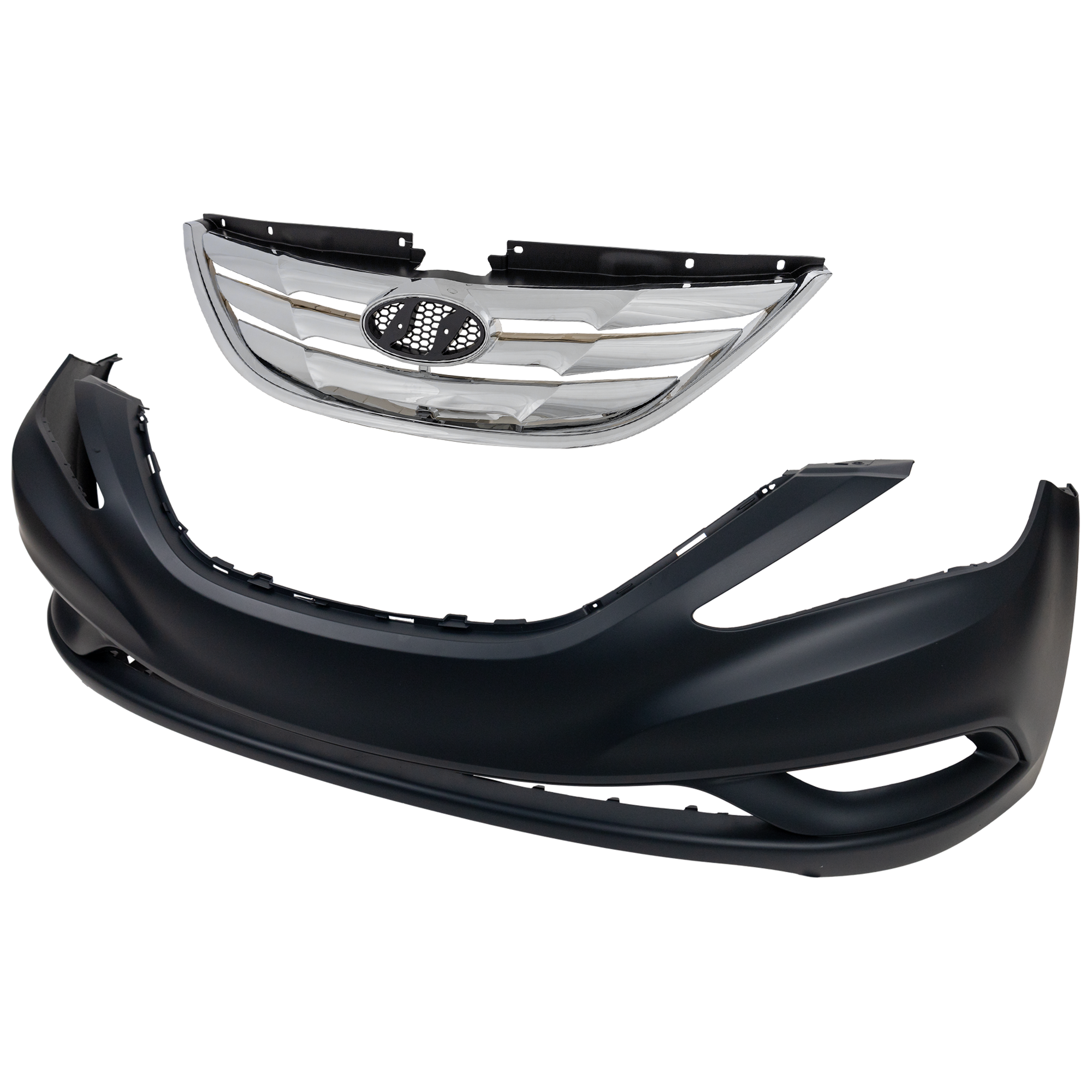 AM SONATA 11-13 GRILLE 2 pc kit with Bumper Cover Type 1 Exc. Hybrid Models SKU KIT 020418-82 Partslink HY1200154 HY1000183 OEM 863503S100-865113Q000
