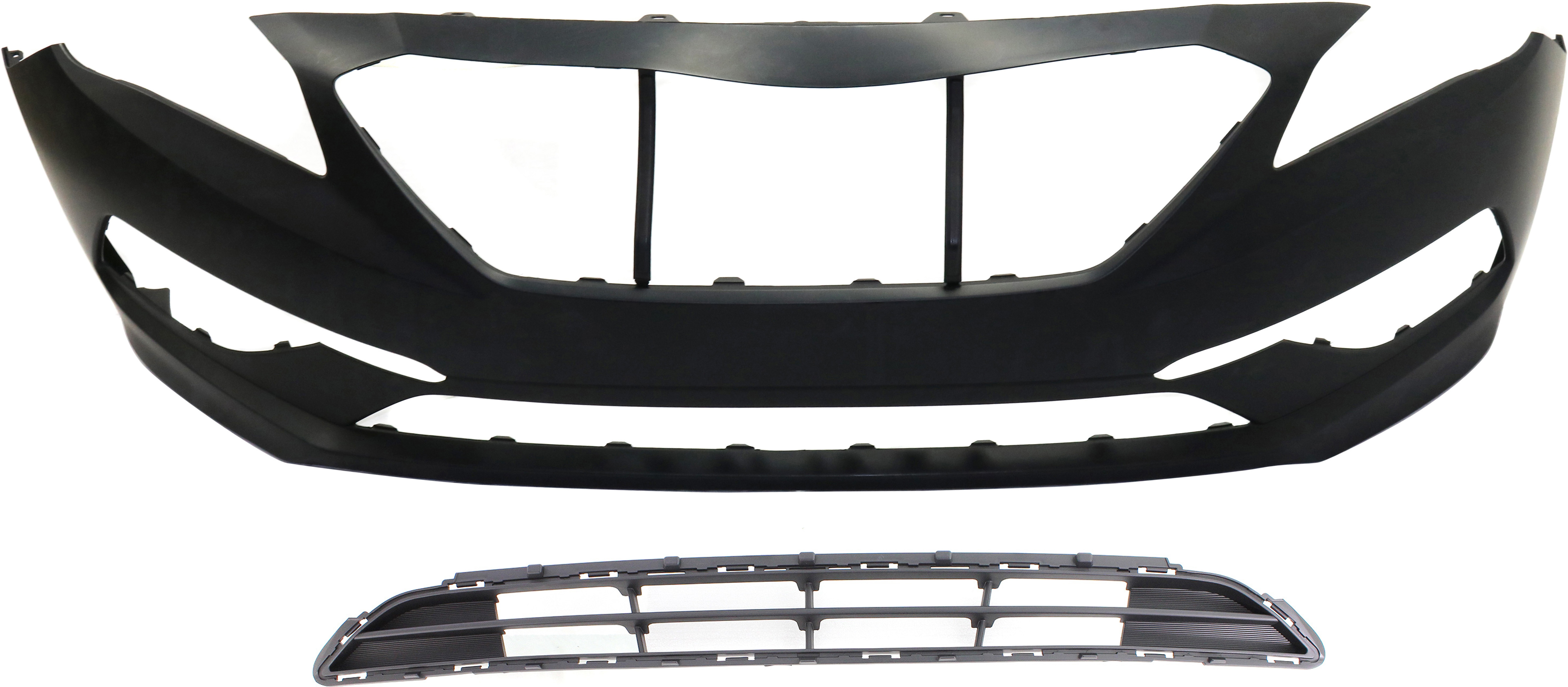 AM SONATA 15-17 FRONT BUMPER COVER Primed 2 pc kit with Bumper Grille CAPA SKU KIT 020418-89 Partslink HY1000205C HY1036127C OEM 86511C2000-86561C2000