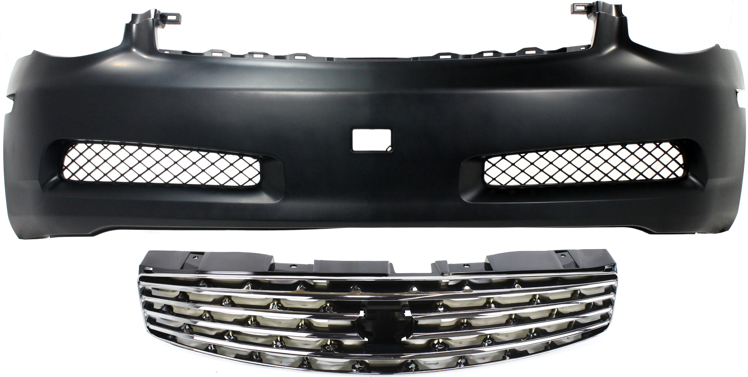 AM G35-03-07 FRONT BUMPER COVER Primed 2 pc Kit with Grille Coupe SKU KIT 020418-90 Partslink IN1000122 IN1200107 OEM 62022AM840-62070AM800