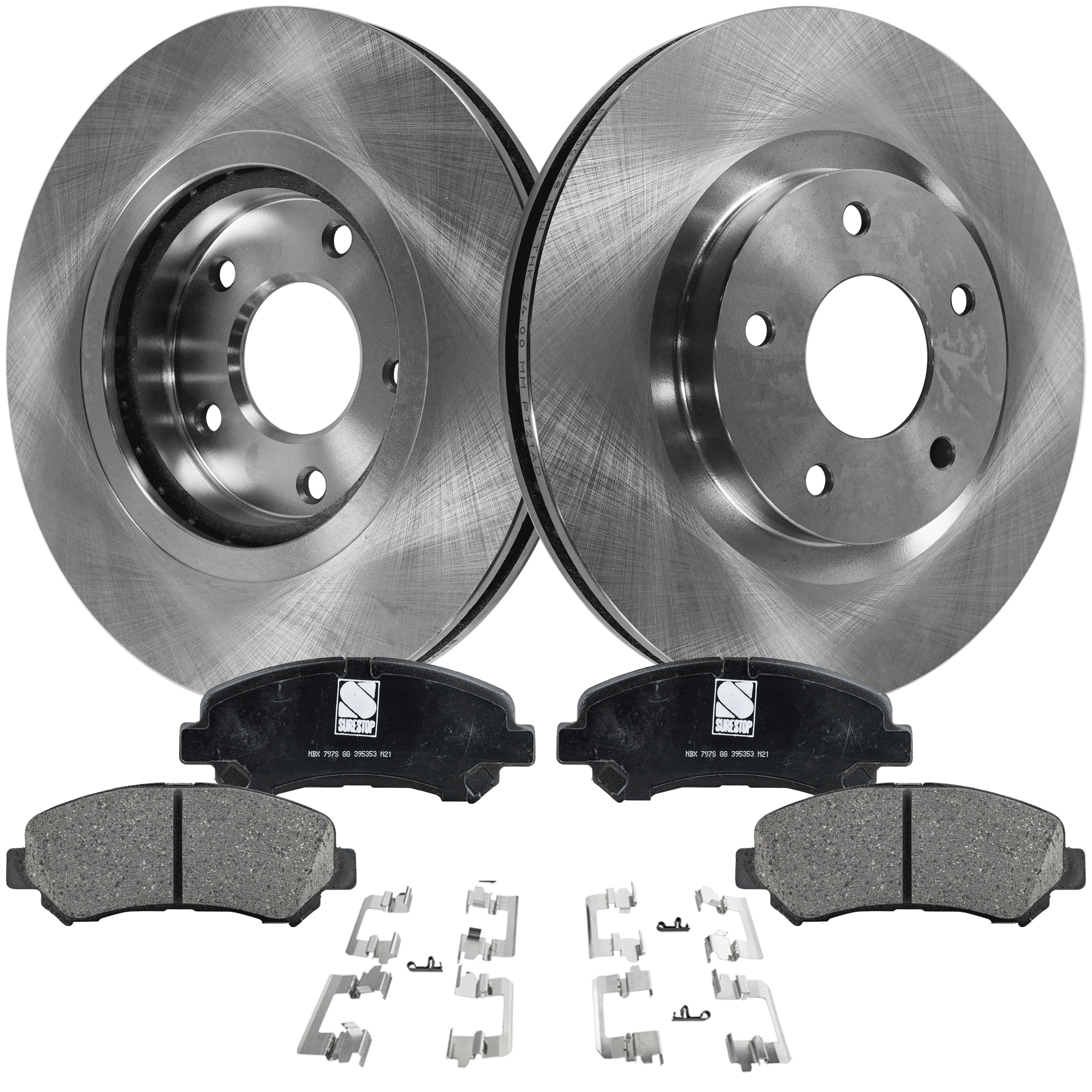 AM ROGUE 08-10 FRONT BRAKE DISC AND PAD KIT 4 pc kit SKU KIT 020421-03-03 OEM 40206JG00A 40206JE20A 40206JG0