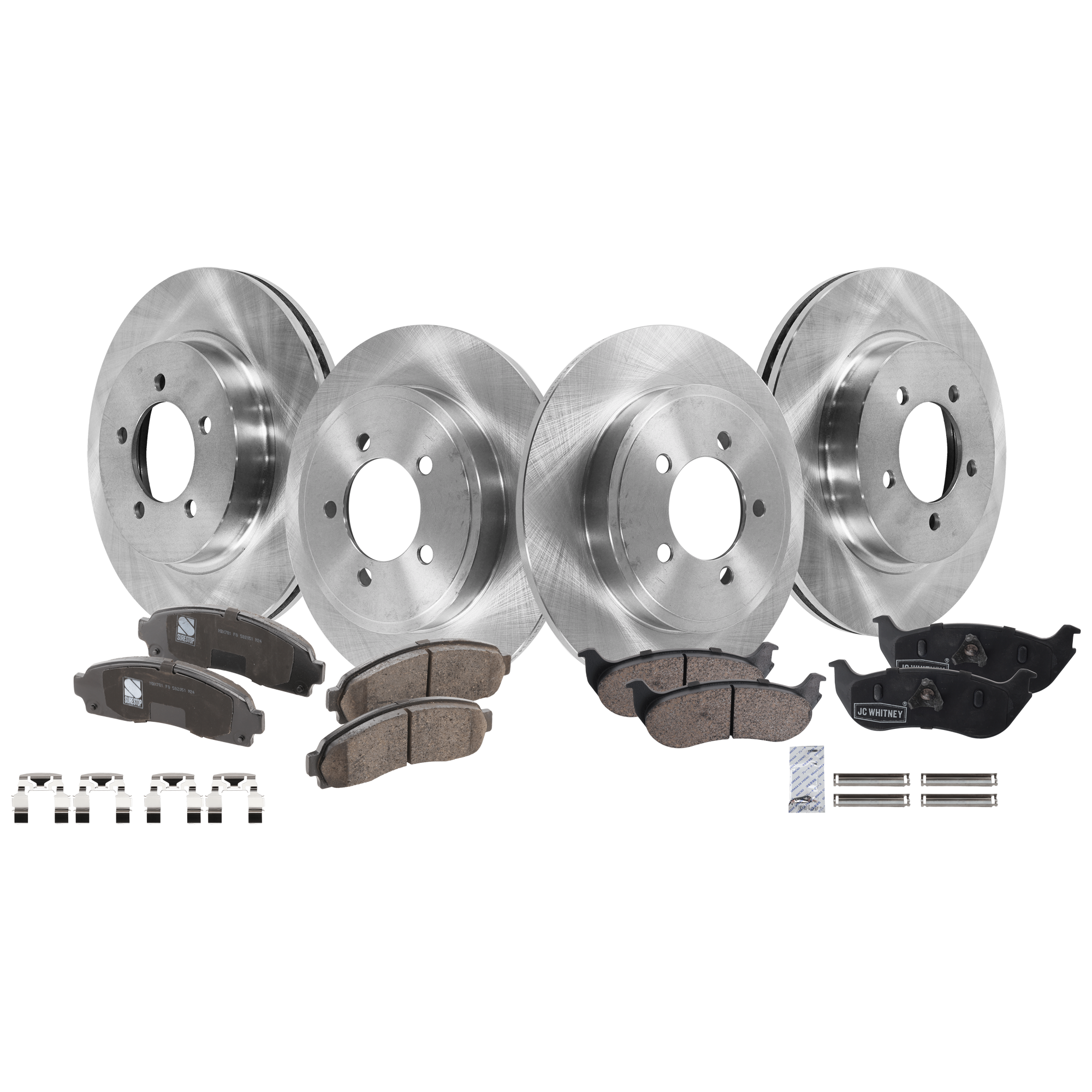 AM EXPLORER MOUNTAINEER 02-04 FRONT AND REAR BRAKE DISC AND PAD KIT 8 pc kit SKU KIT 020421-03-08 OEM 1L2Z1125AA 1L2Z2C026AA 6L2Z2C0
