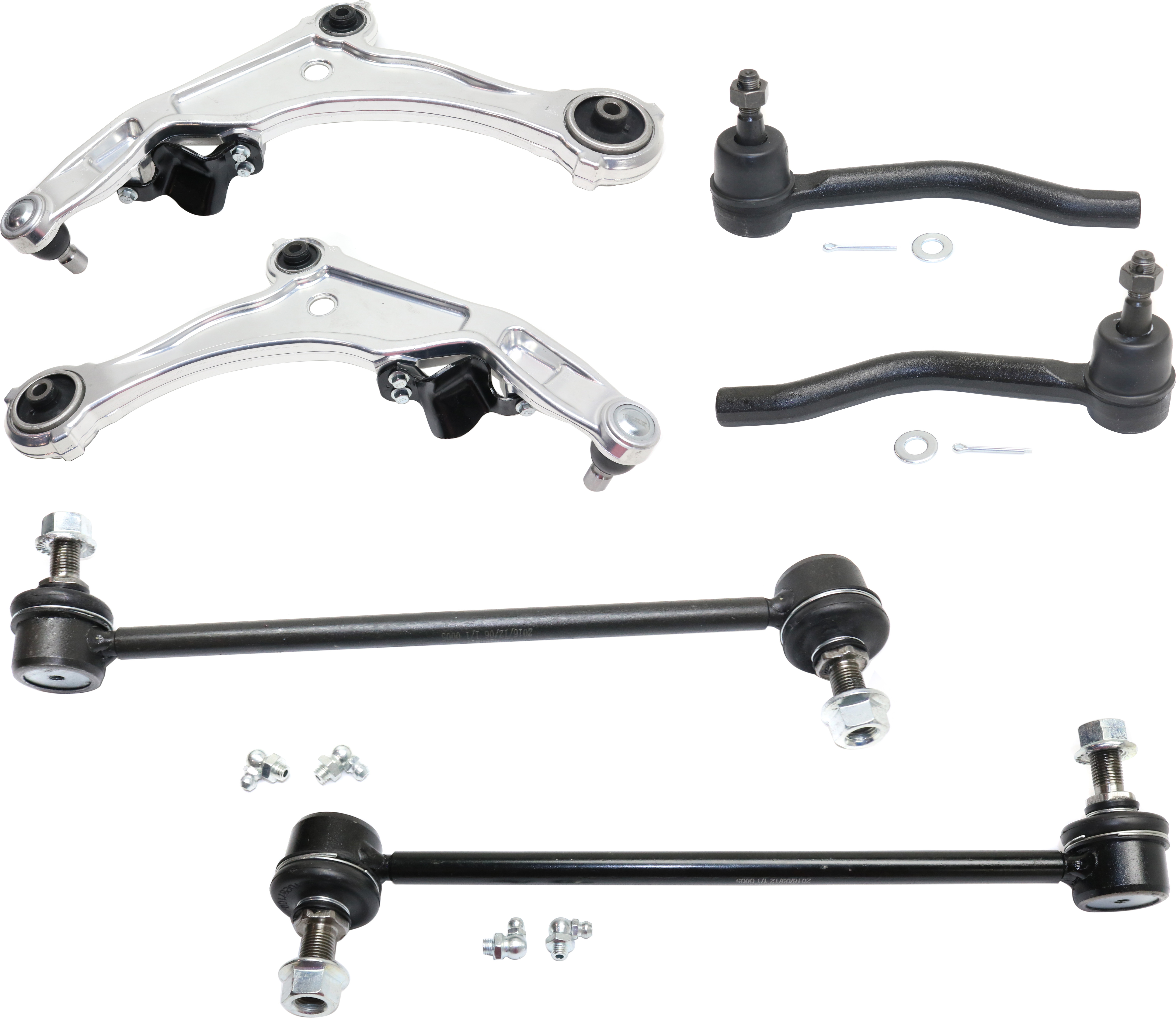 AM MAXIMA 09-14 FRONT CONTROL ARM KIT RH AND LH Lower 6 pc kit with Sway Bar Link and Tie Rod End SKU KIT 020421-03-09 OEM 545009N00A 545019N00A 18750094