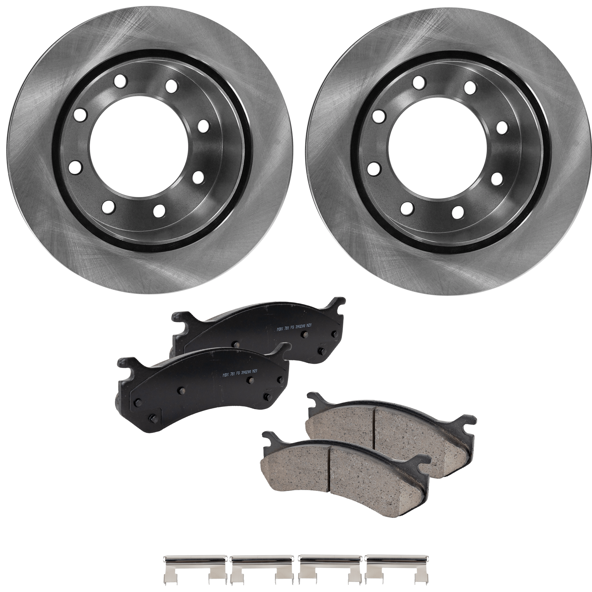AM SILVERADO SIERRA 99-06 SUBURBAN 2500 YUKON XL 2500-00-13 REAR BRAKE DISC AND PAD KIT 4 pc kit SKU KIT 020421-03-14 OEM 15712803-15886462-18026217-180