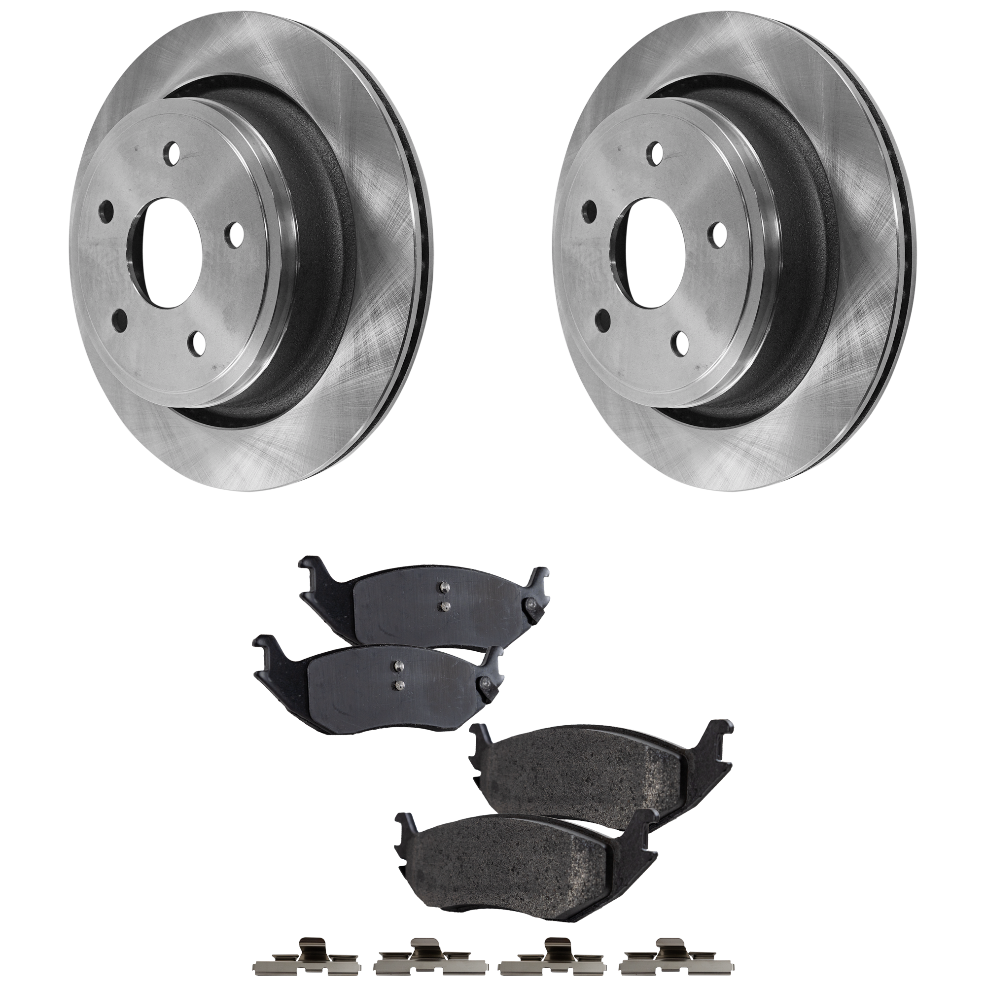 AM RAM 1500-02-03 REAR BRAKE DISC AND PAD KIT 2 Wheel Set SKU KIT 020421-03-24 OEM 52009968AA 52009968AC 5080563A