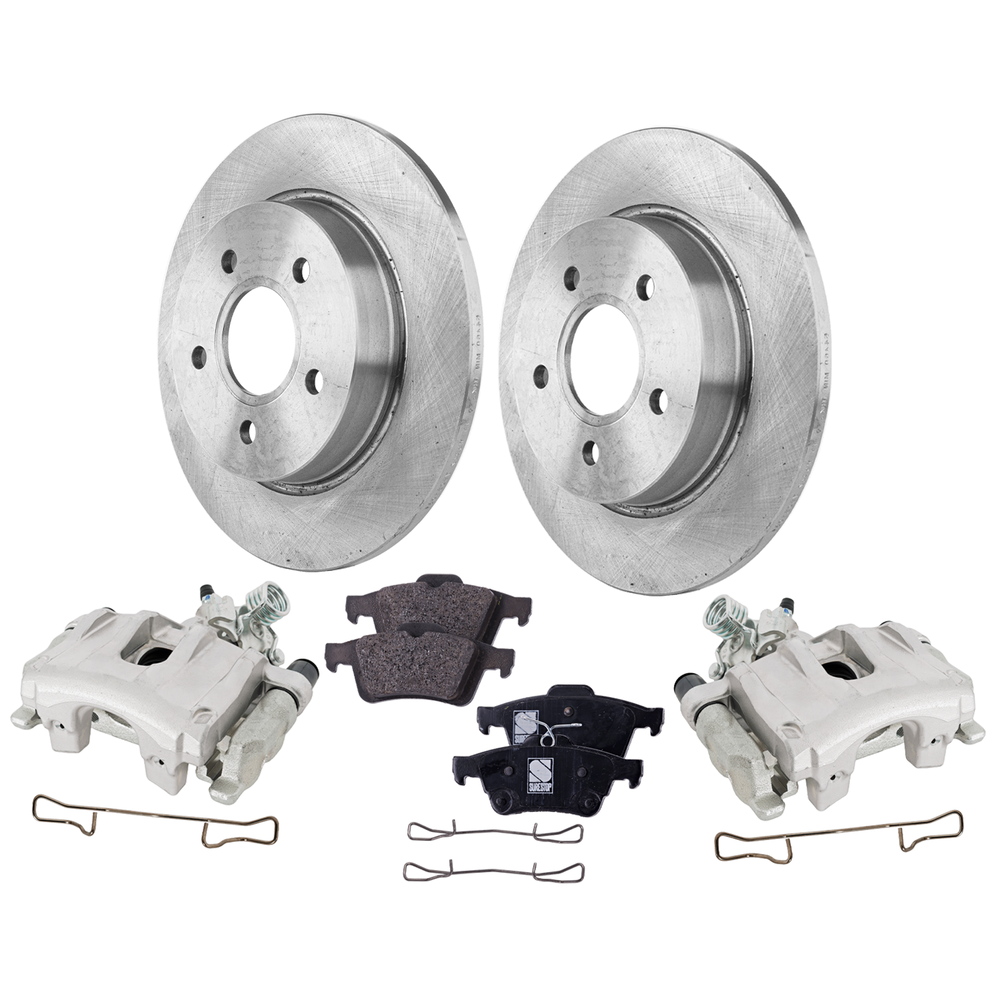 AM FOCUS 12-18 REAR BRAKE KIT WITH CALIPERS 2 Wheel Set Includes 2 Brake Caliper 2 Brake Disc and 1 Brake Pad Set SKU KIT 020525-17 OEM 42280-54182-850286-901068-6005