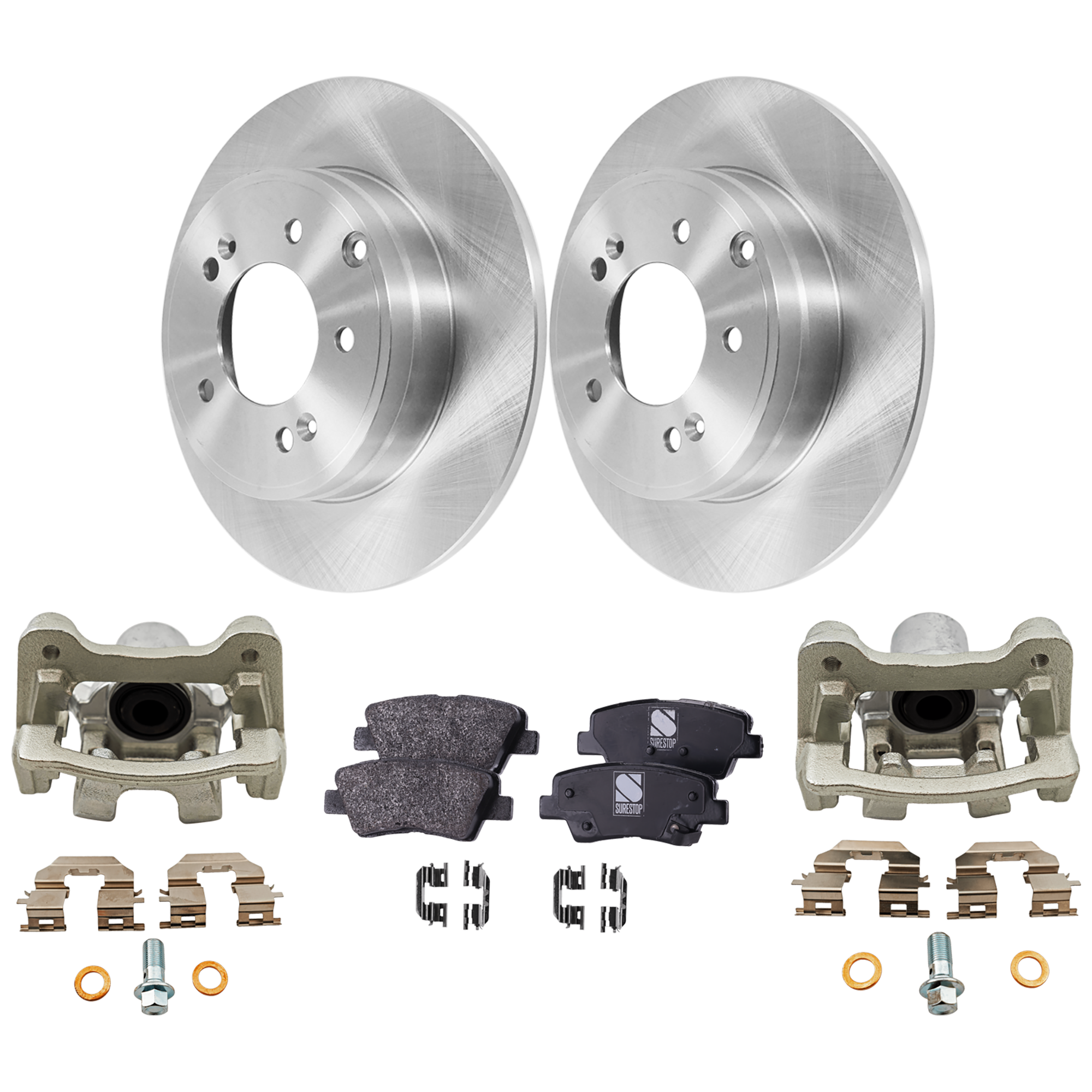 AM OPTIMA 11-15 SONATA 11-15 REAR BRAKE KIT WITH CALIPERS 2 Wheel Set Includes 2 Brake Caliper 2 Brake Disc and 1 Brake Pad Set SKU KIT 020525-25 OEM 584110A100-583022TA60-583023QA
