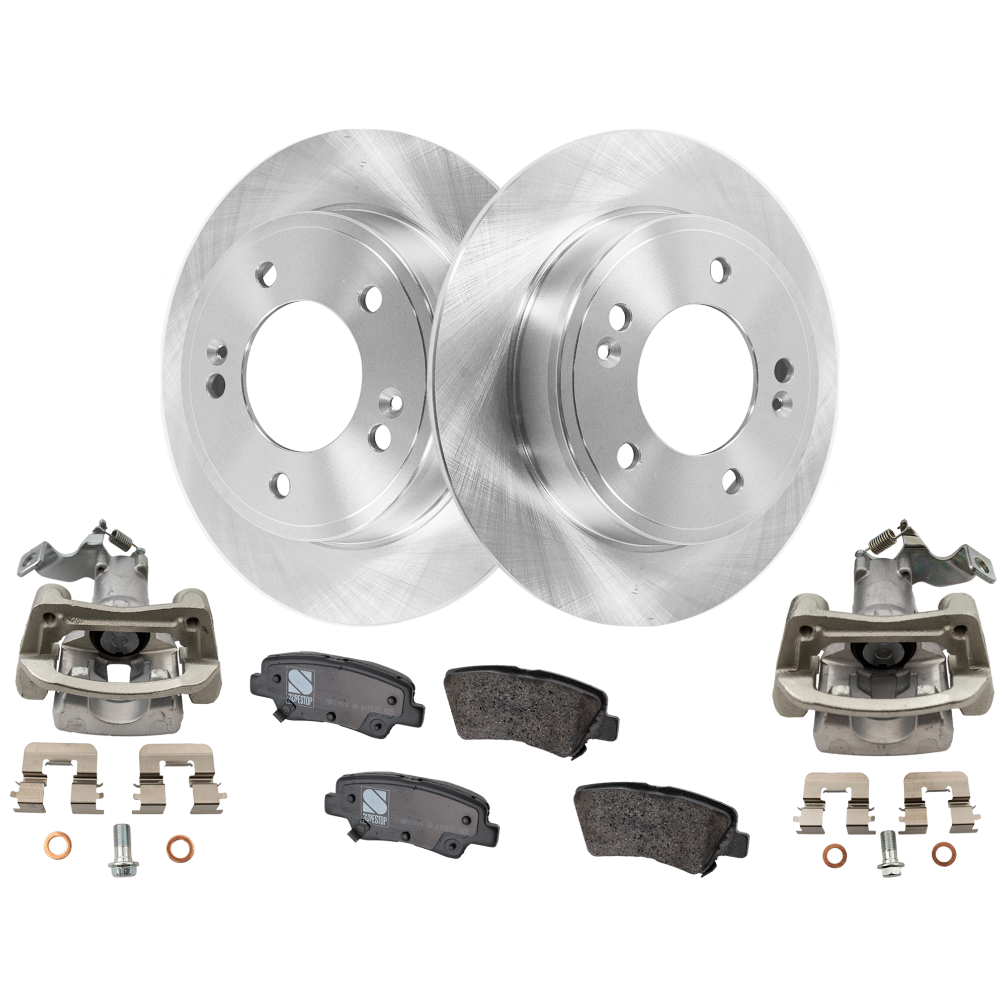 AM SOUL 17-18 REAR BRAKE KIT WITH CALIPERS 2 Wheel Set Includes 2 Brake Caliper 2 Brake Disc and 1 Brake Pad Set Plain Surface 5 Lugs Cast Iron SKU KIT 020525-28 OEM 44746-0833529-850287-60003037